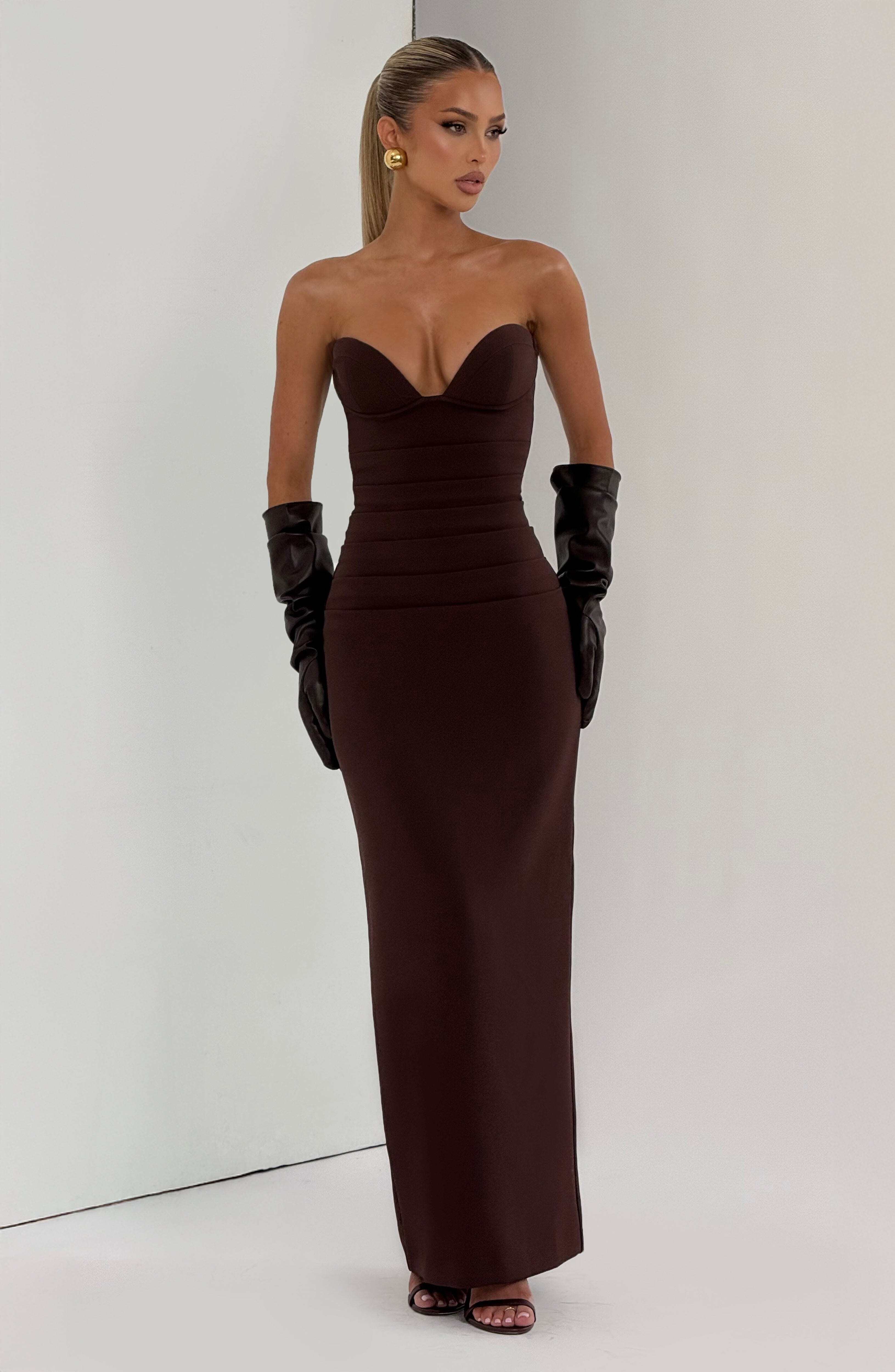 Lindsey Maxi Dress - Plum Brown - Image 13