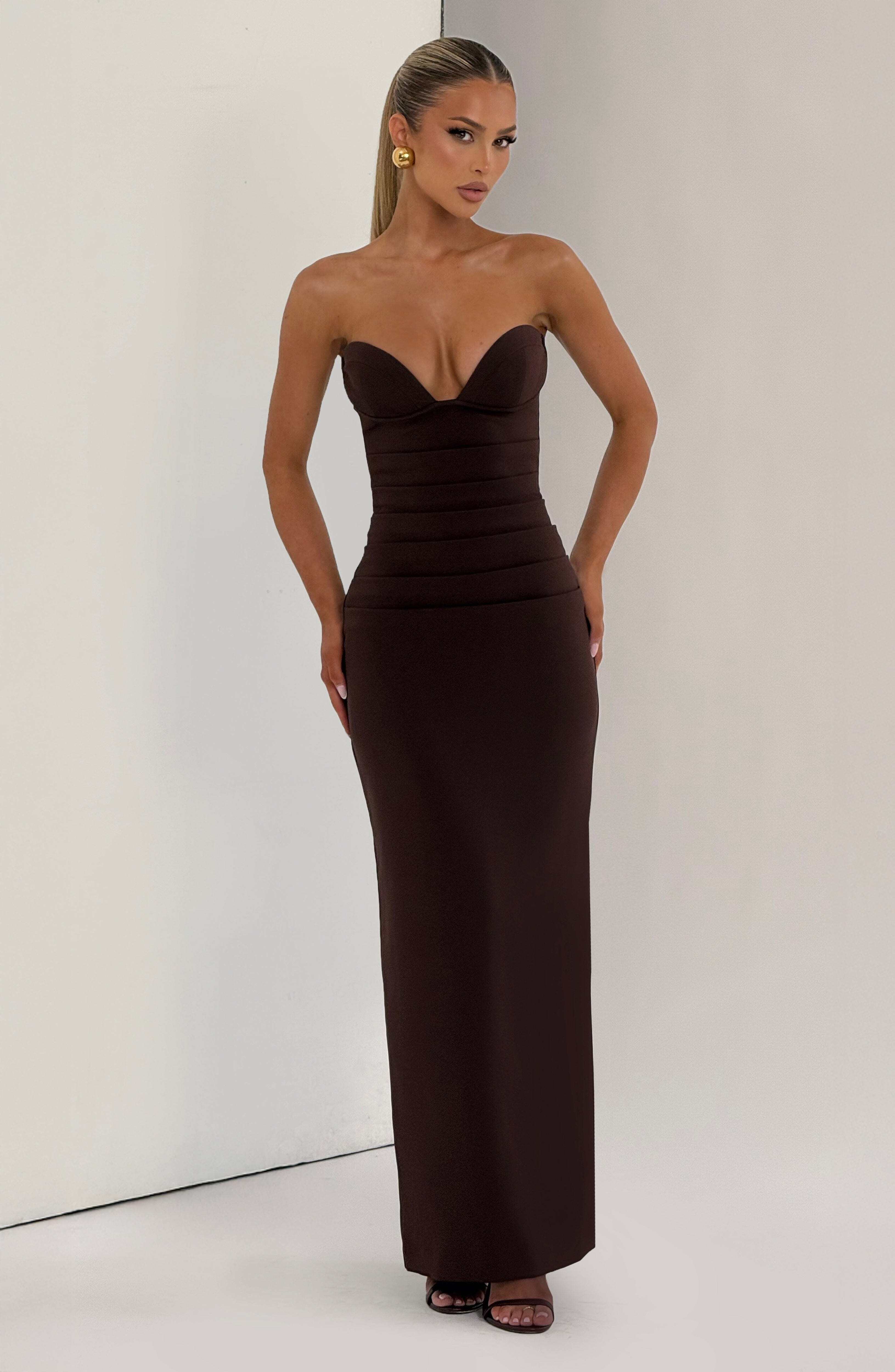 Lindsey Maxi Dress - Plum Brown - Image 12