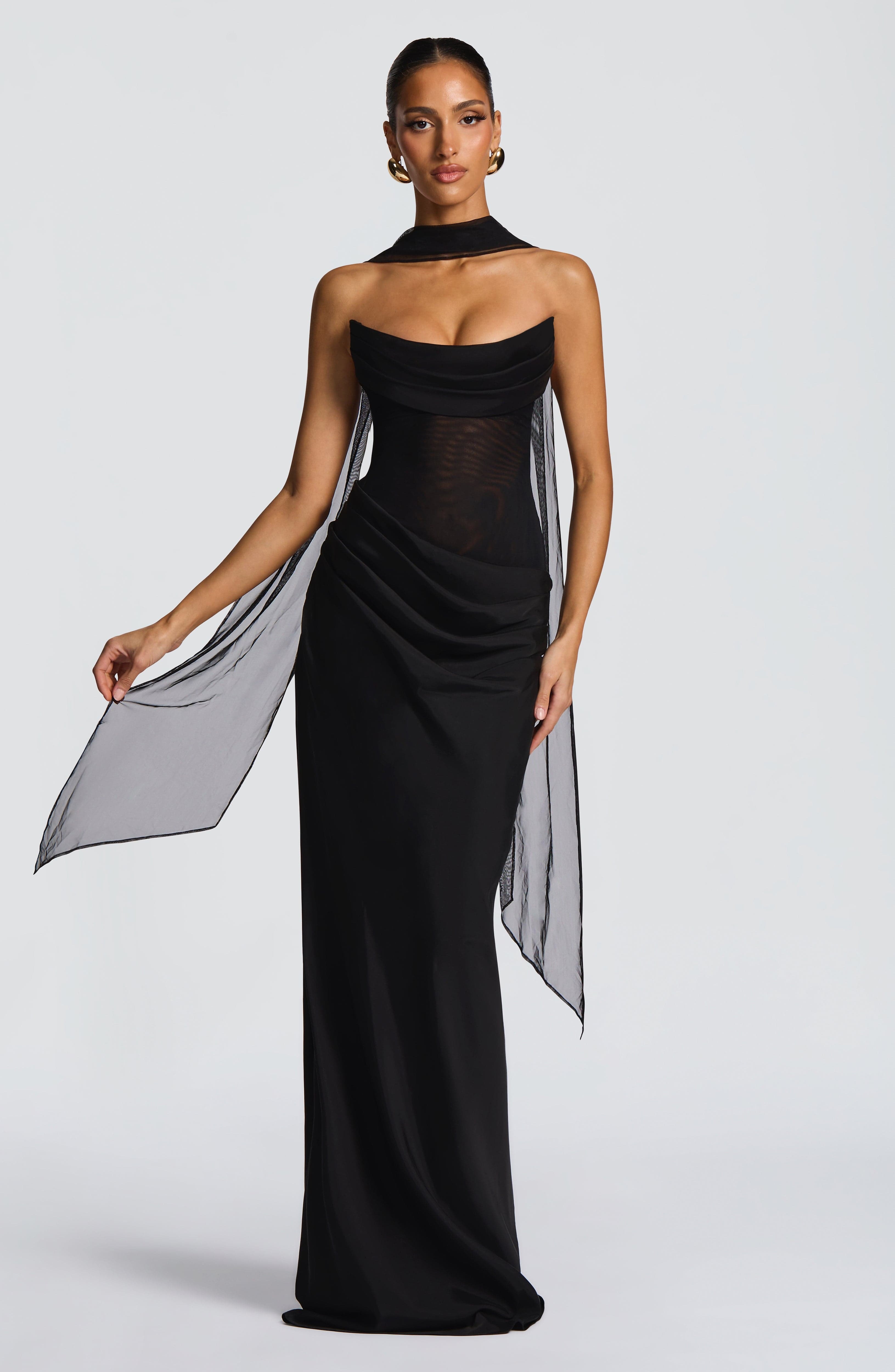 Liora Maxi Dress - Black - Image 7