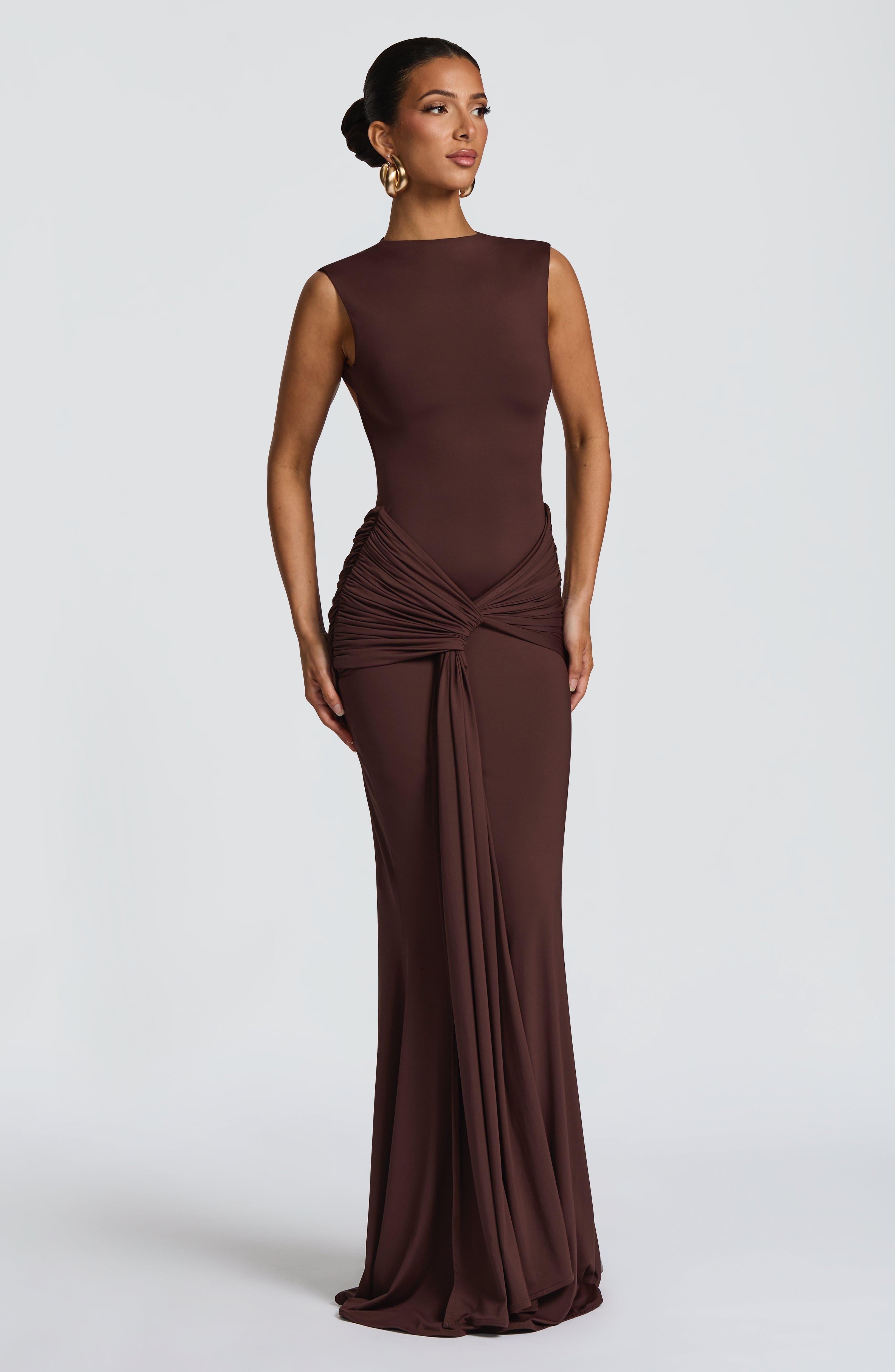 Lorenza Maxi Dress - Plum Brown - Image 11