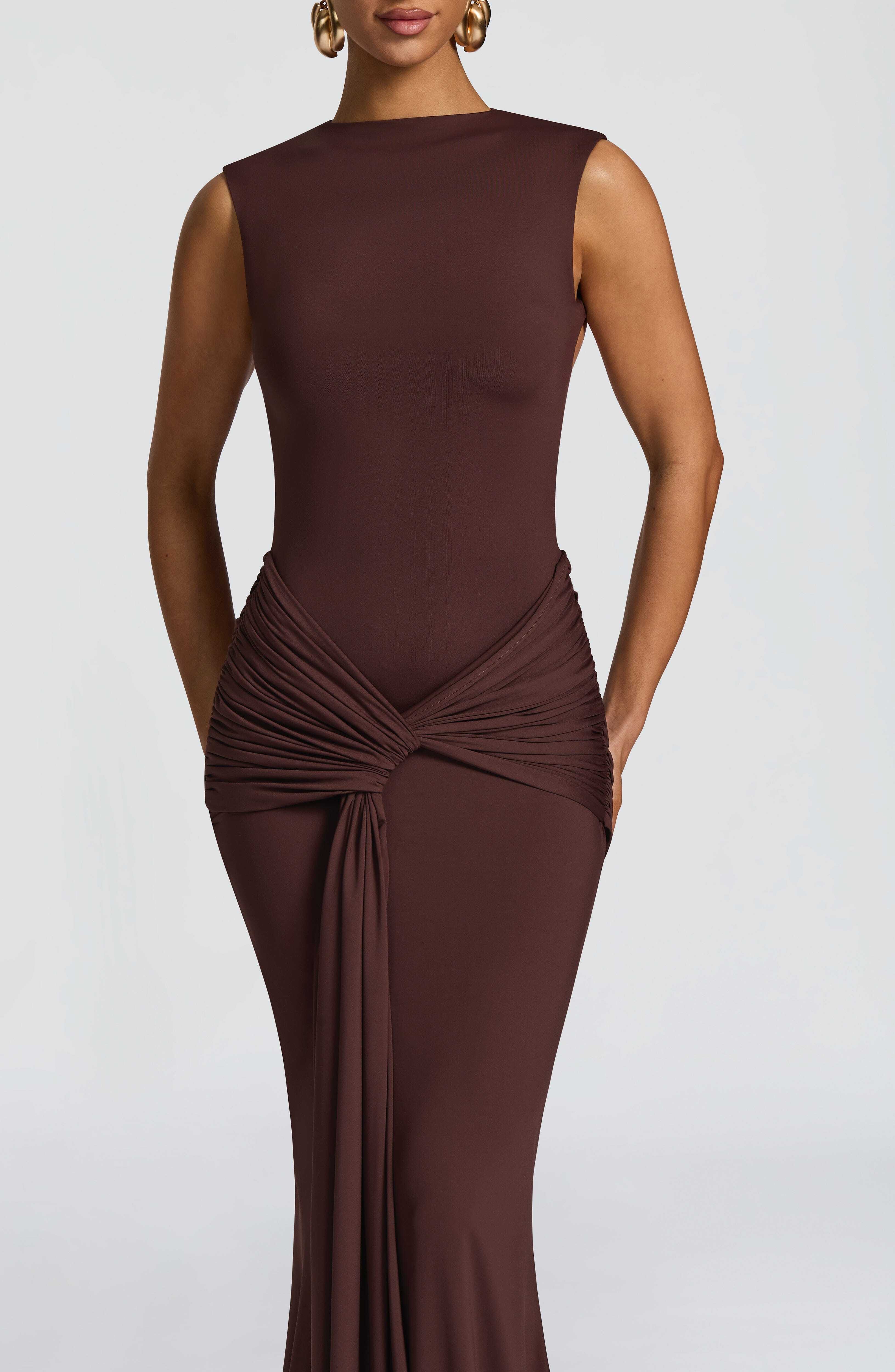 Lorenza Maxi Dress - Plum Brown - Image 7
