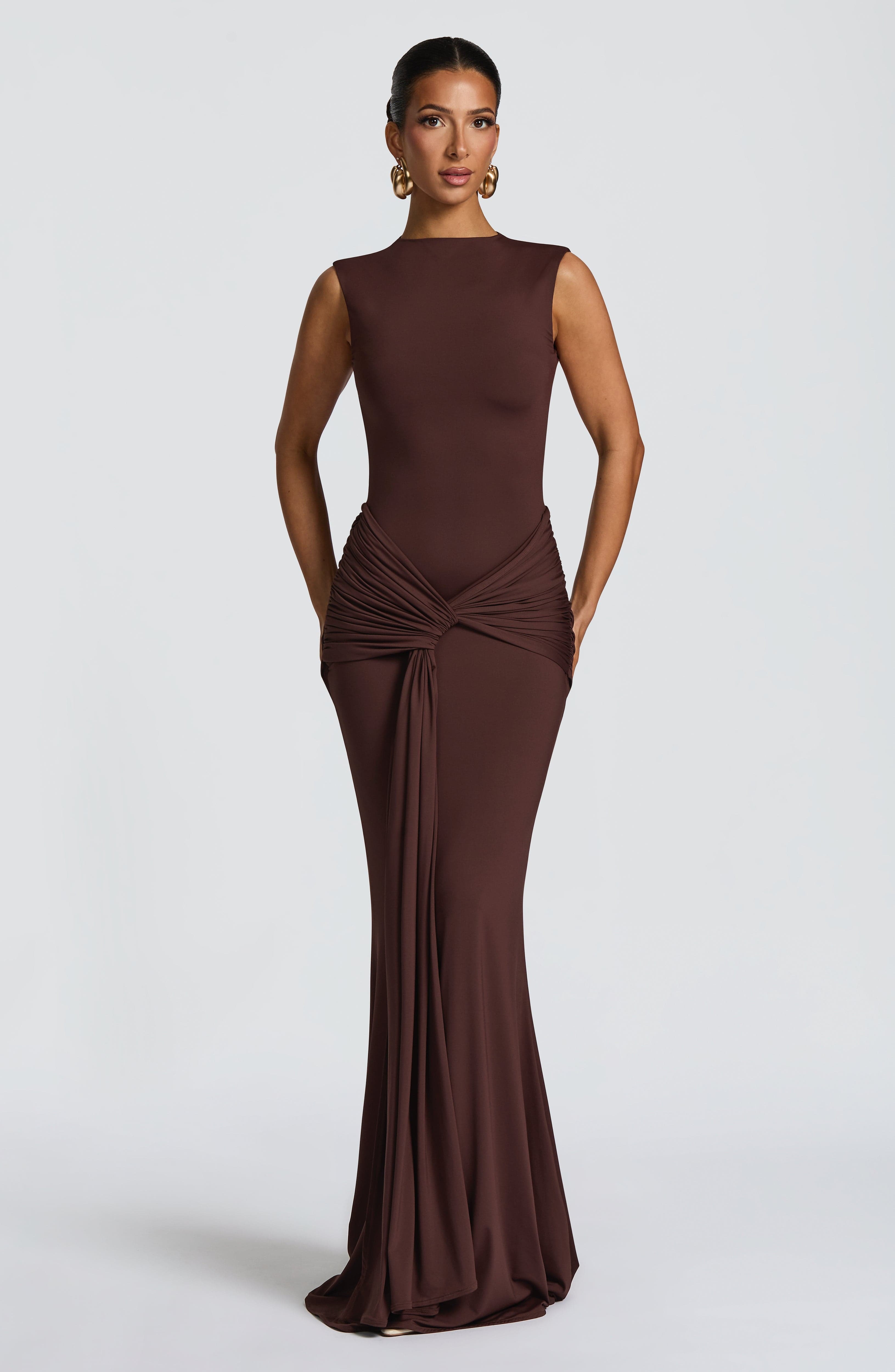 Lorenza Maxi Dress - Plum Brown - Image 6