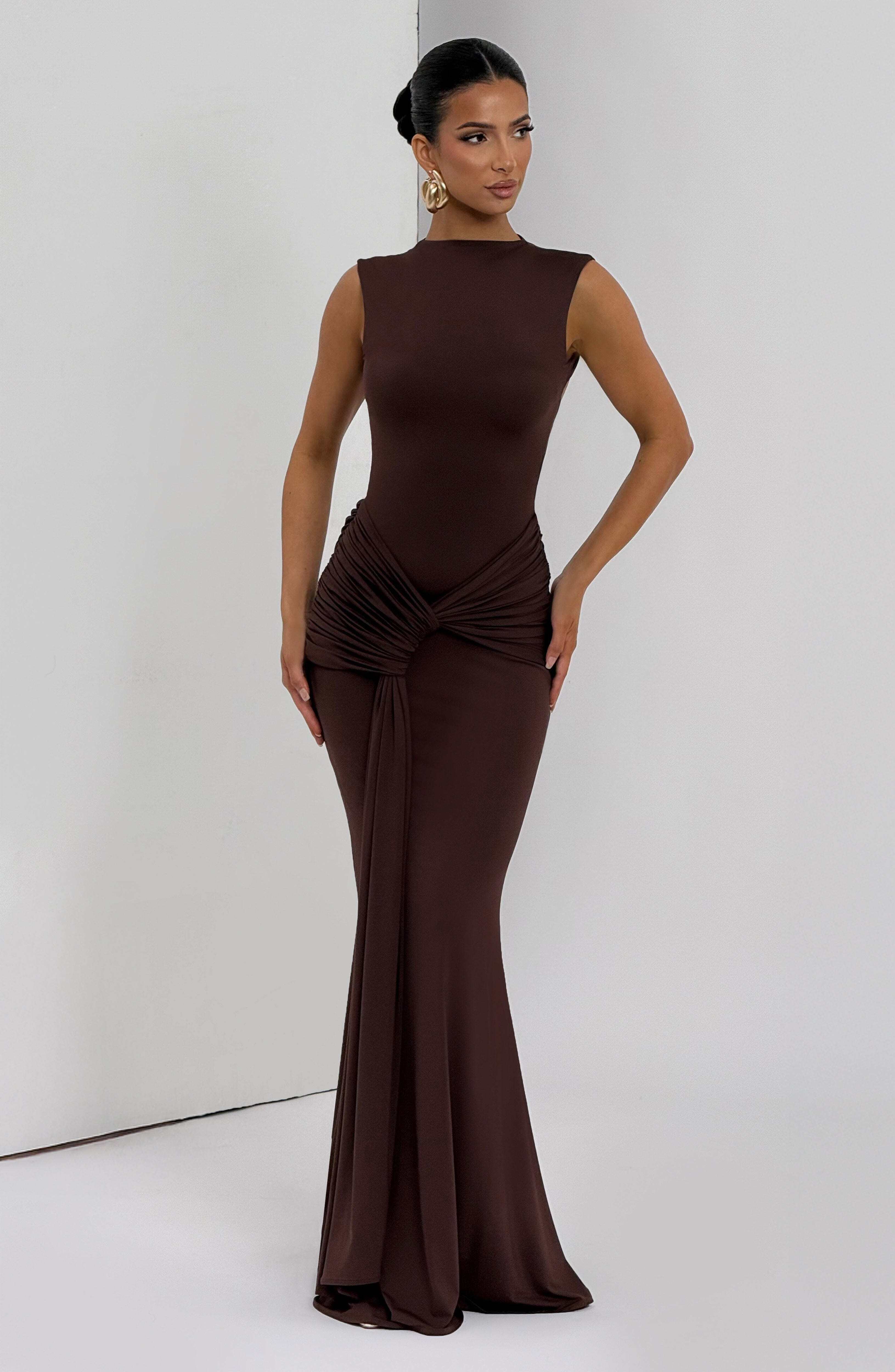 Lorenza Maxi Dress - Plum Brown - Image 12