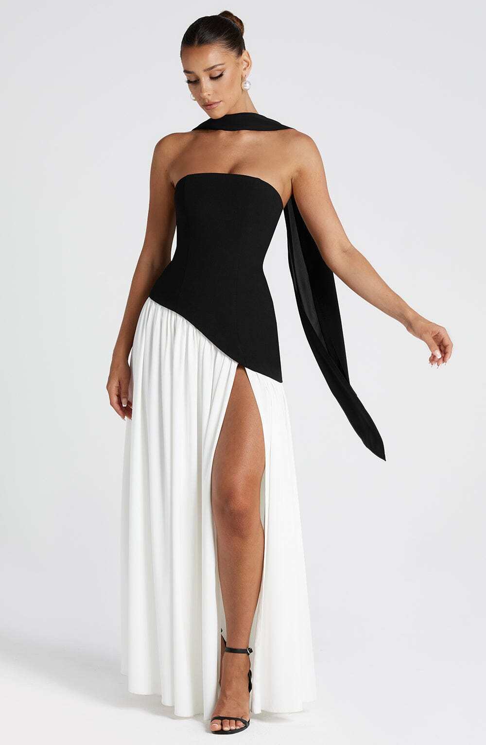 Maliyah Maxi Dress - Black/White - Image 6