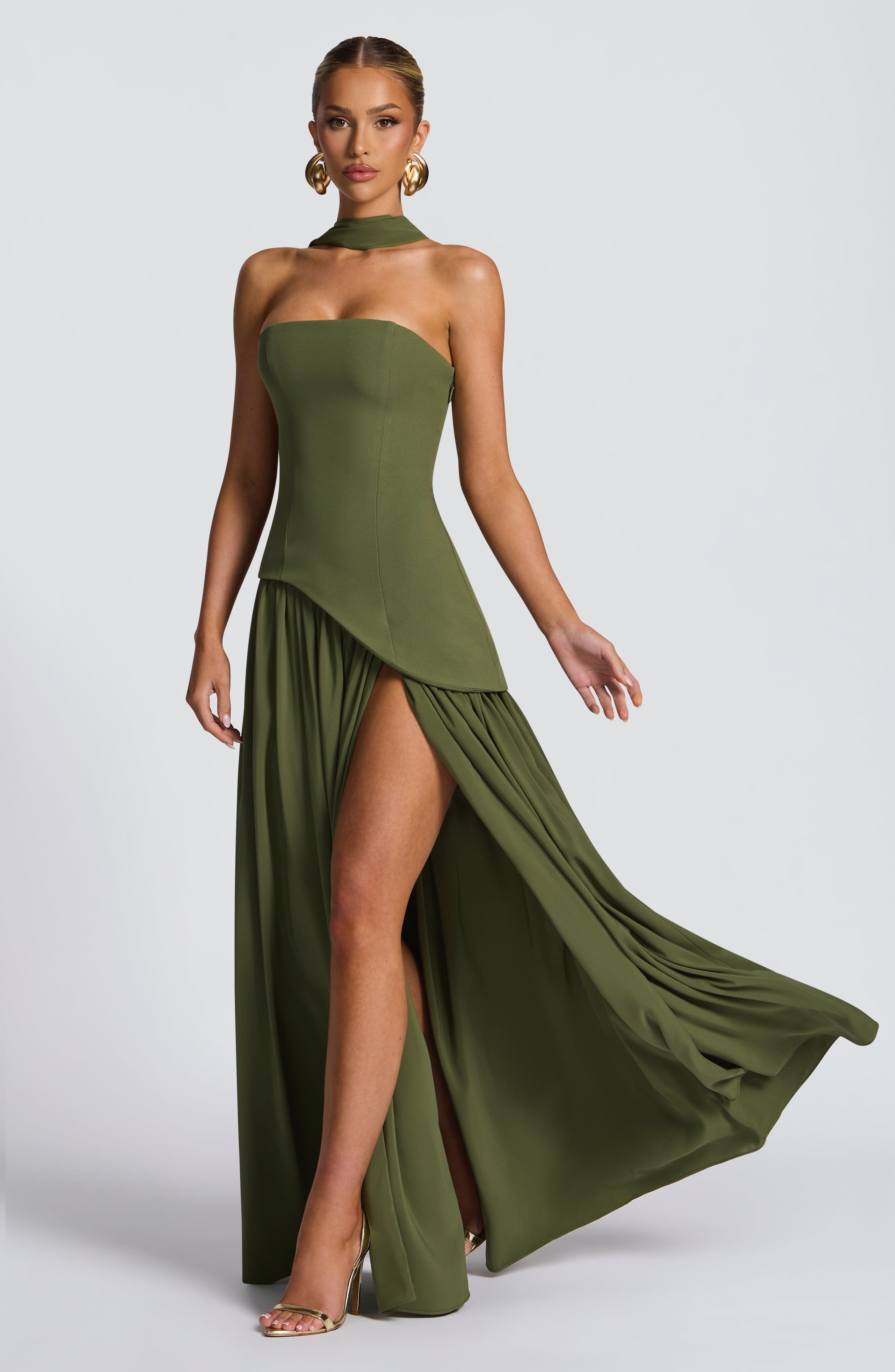 Maliyah Maxi Dress - Khaki - Image 2