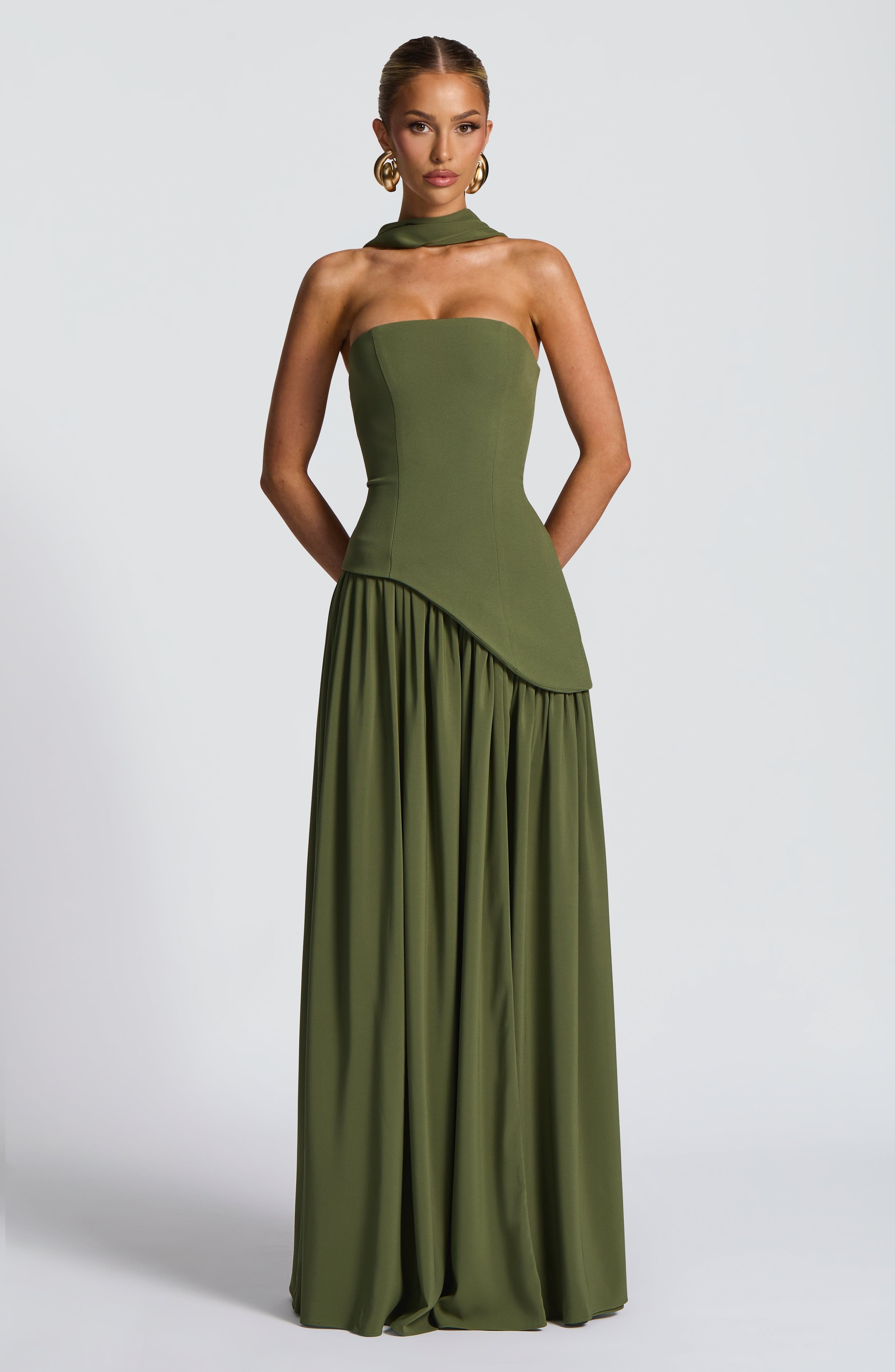 Maliyah Maxi Dress - Khaki - Image 4