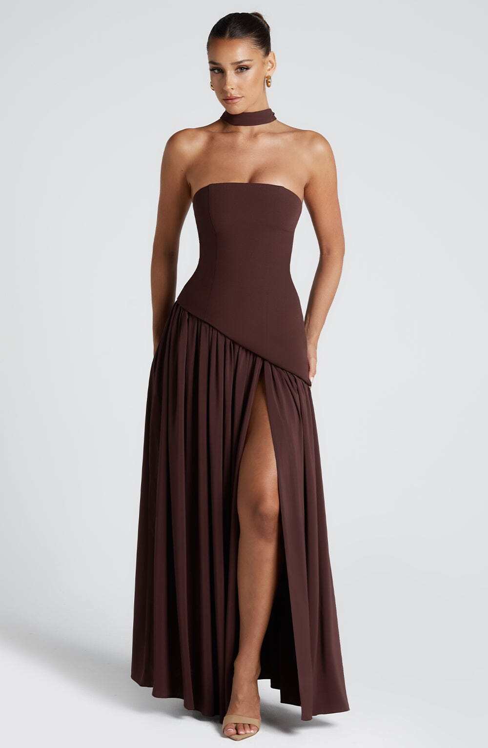 Maliyah Maxi Dress - Plum Brown - Image 9