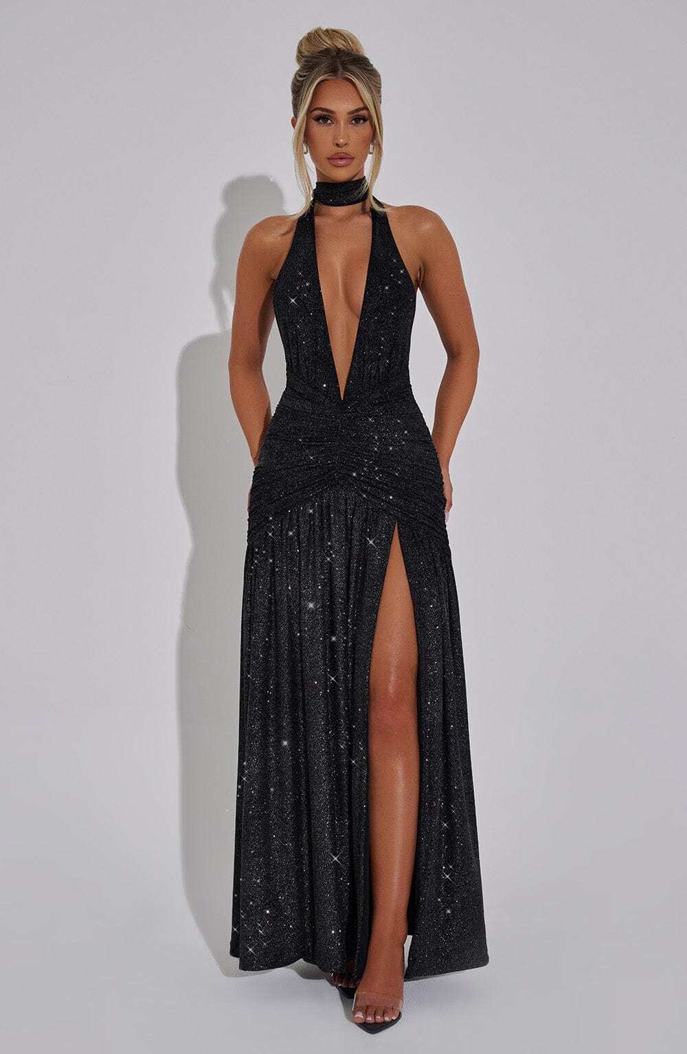 Melania Maxi Dress - Black Sparkle - Image 9