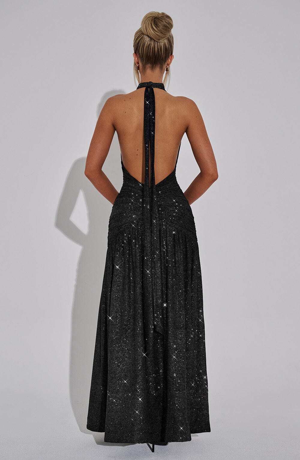 Melania Maxi Dress - Black Sparkle - Image 7