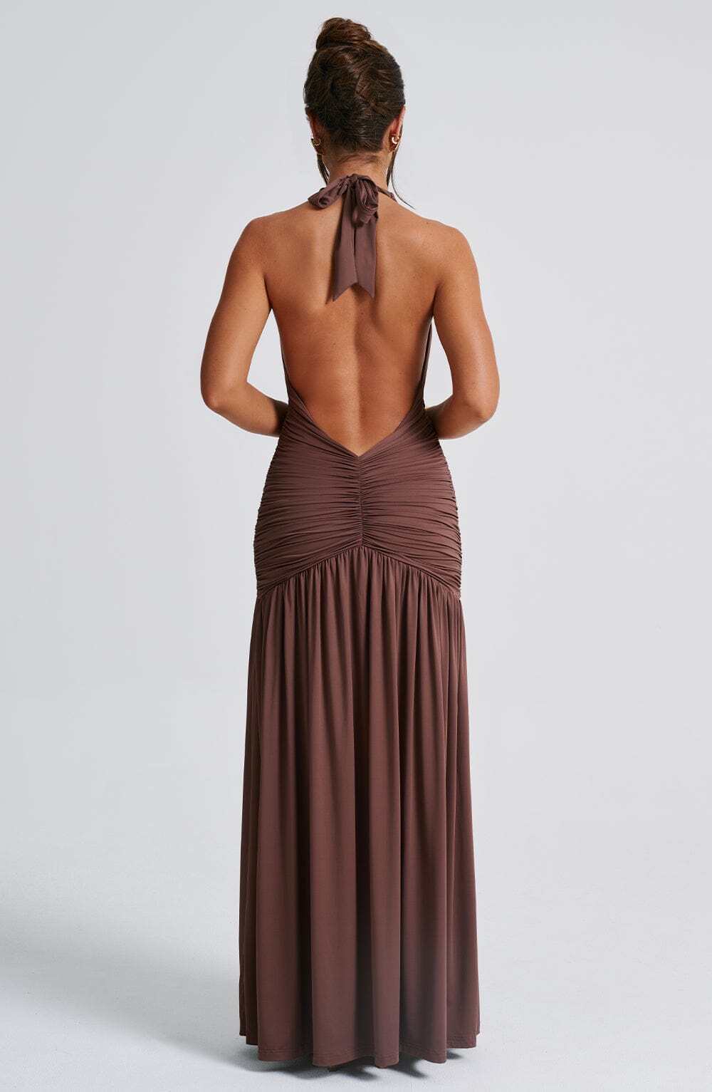 Melania Maxi Dress - Chocolate - Image 7