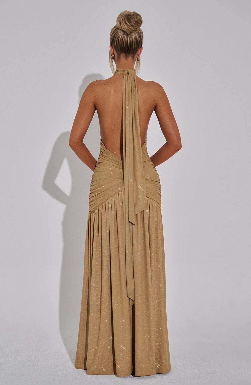 Melania Maxi Dress - Gold Sparkle - Image 9