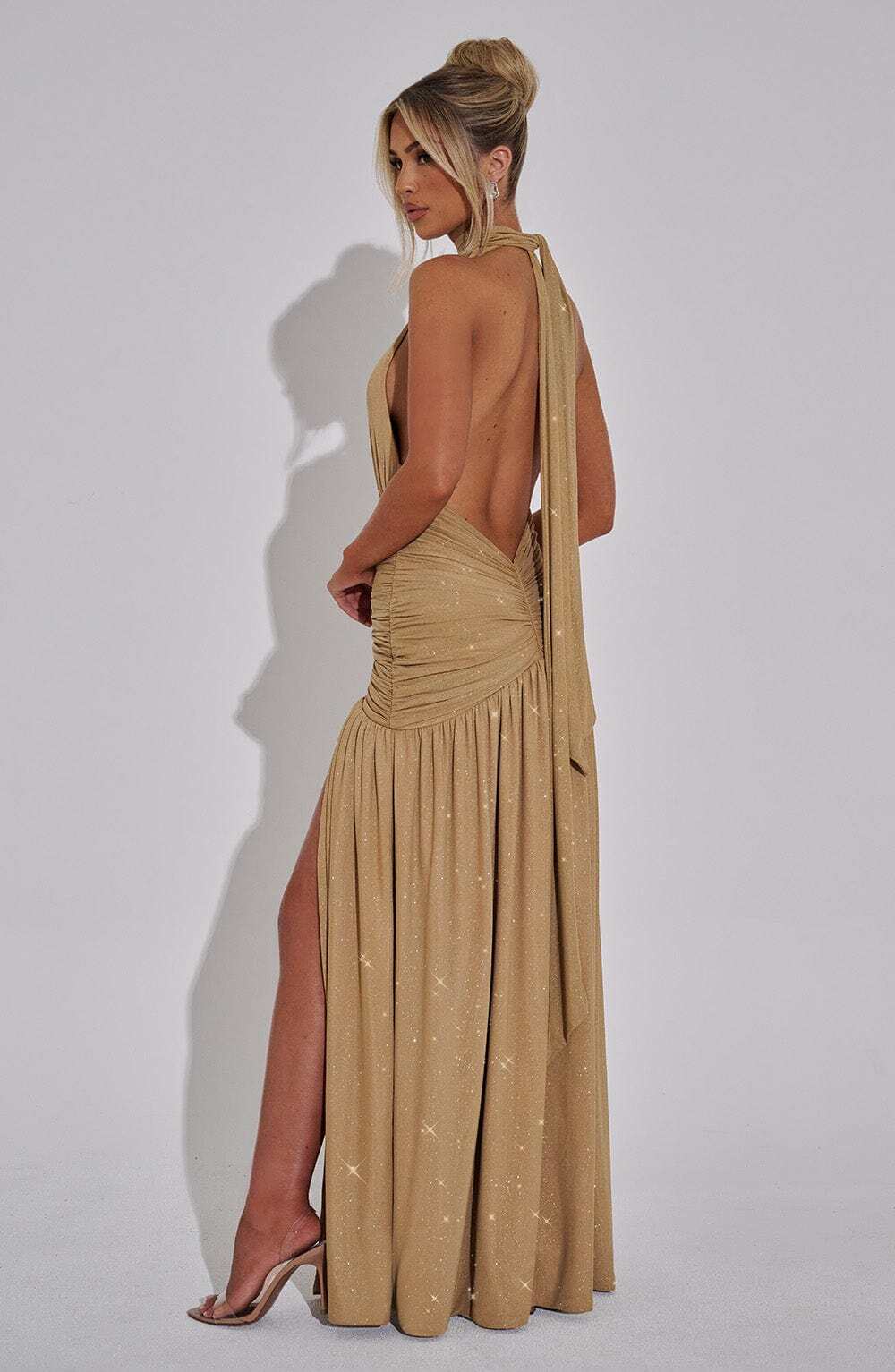 Melania Maxi Dress - Gold Sparkle - Image 7