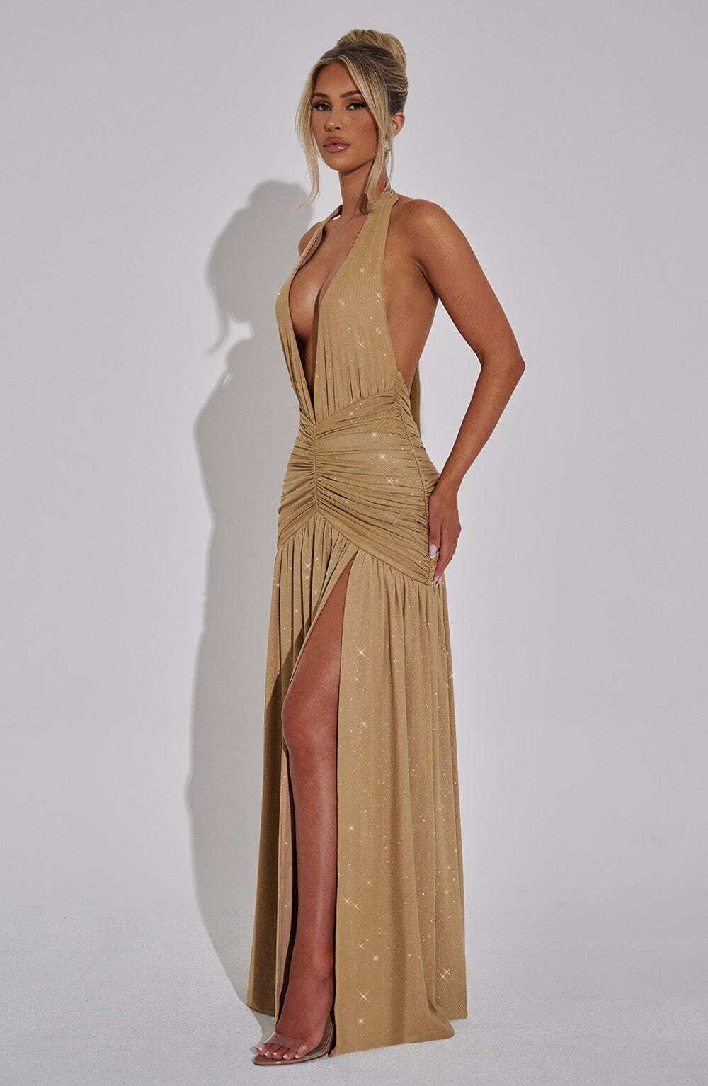 Melania Maxi Dress - Gold Sparkle - Image 6