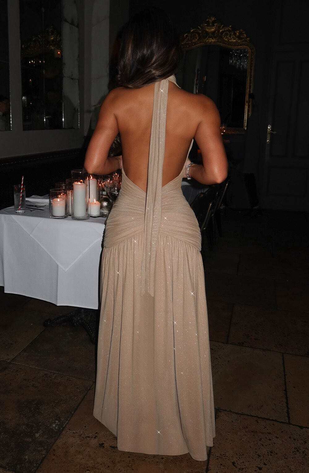 Melania Maxi Dress - Gold Sparkle - Image 4