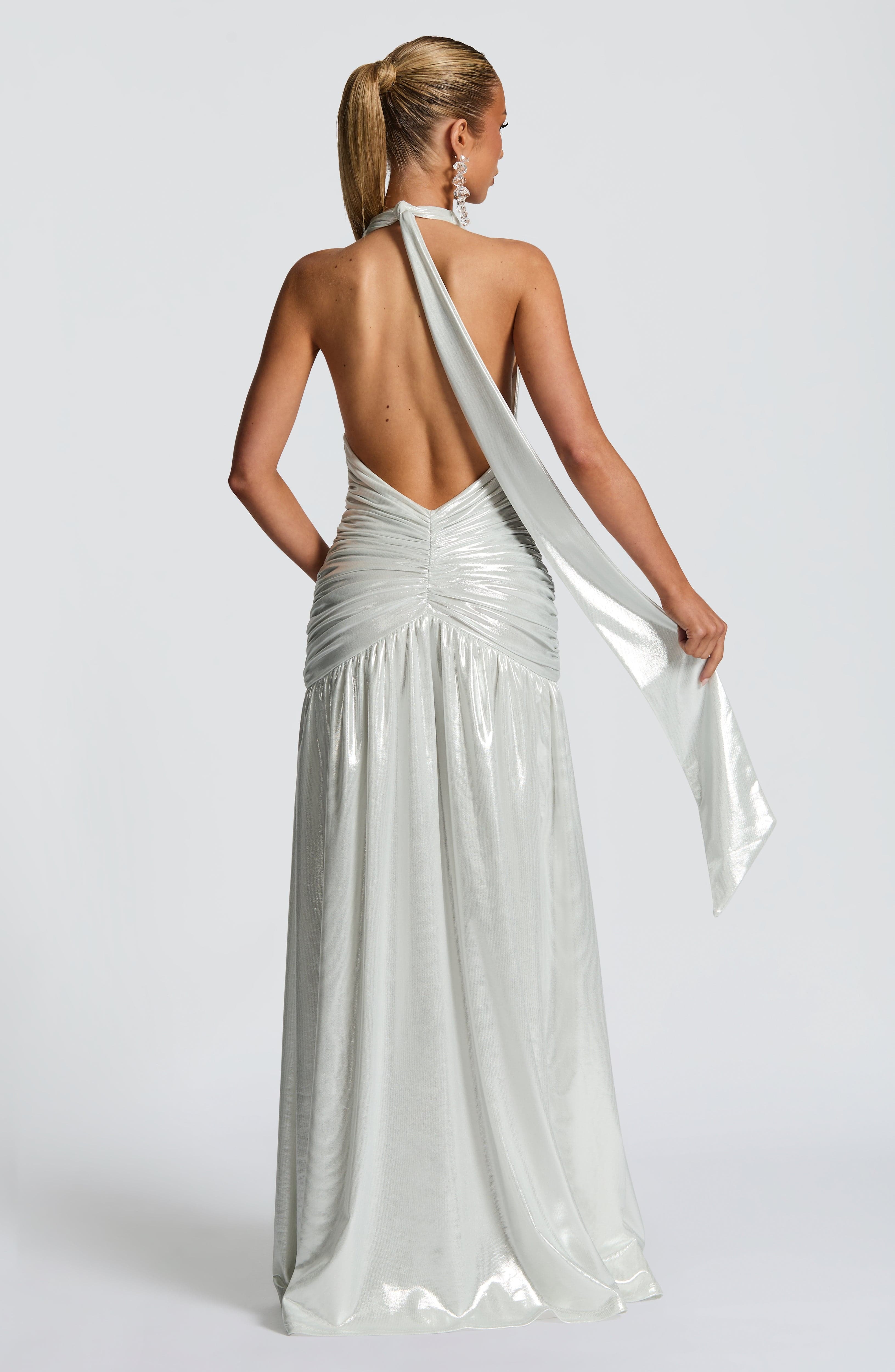 Melania Maxi Dress - Silver - Image 4