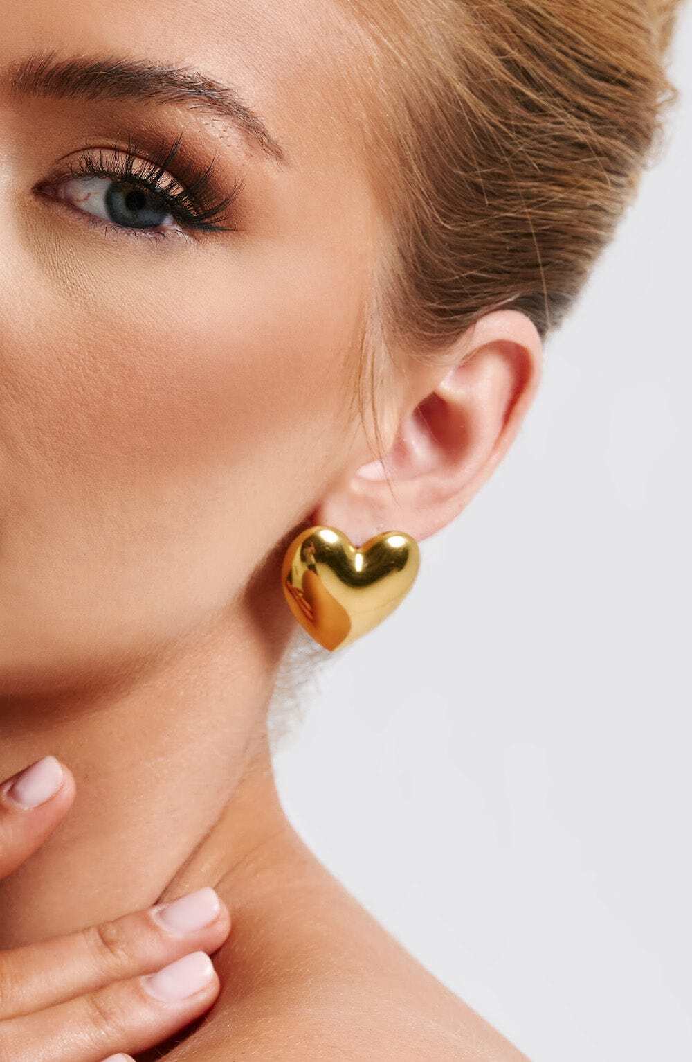 Milan Heart Earrings - Gold - Image 2