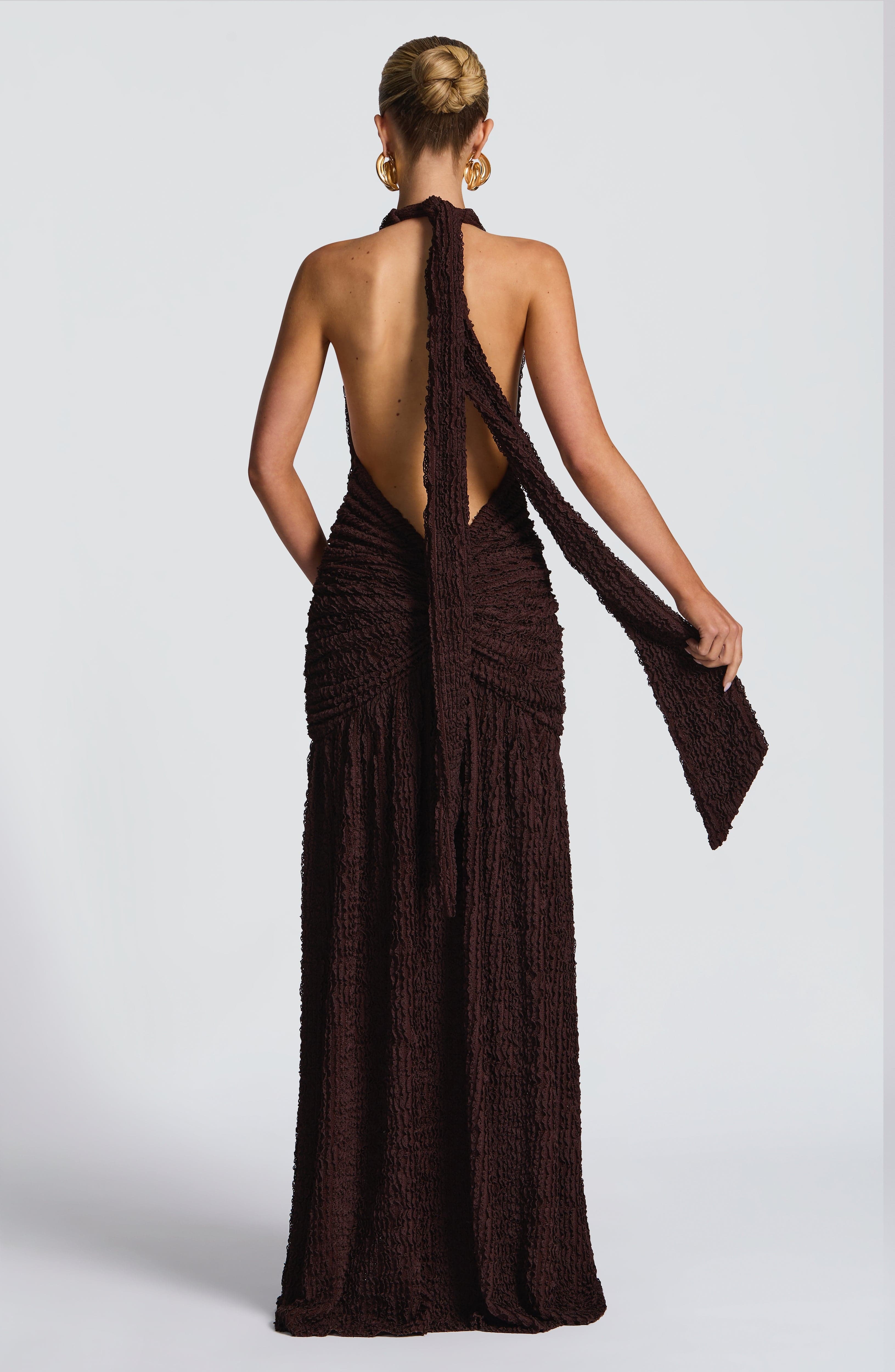 Minerva Maxi Dress - Plum Brown - Image 2