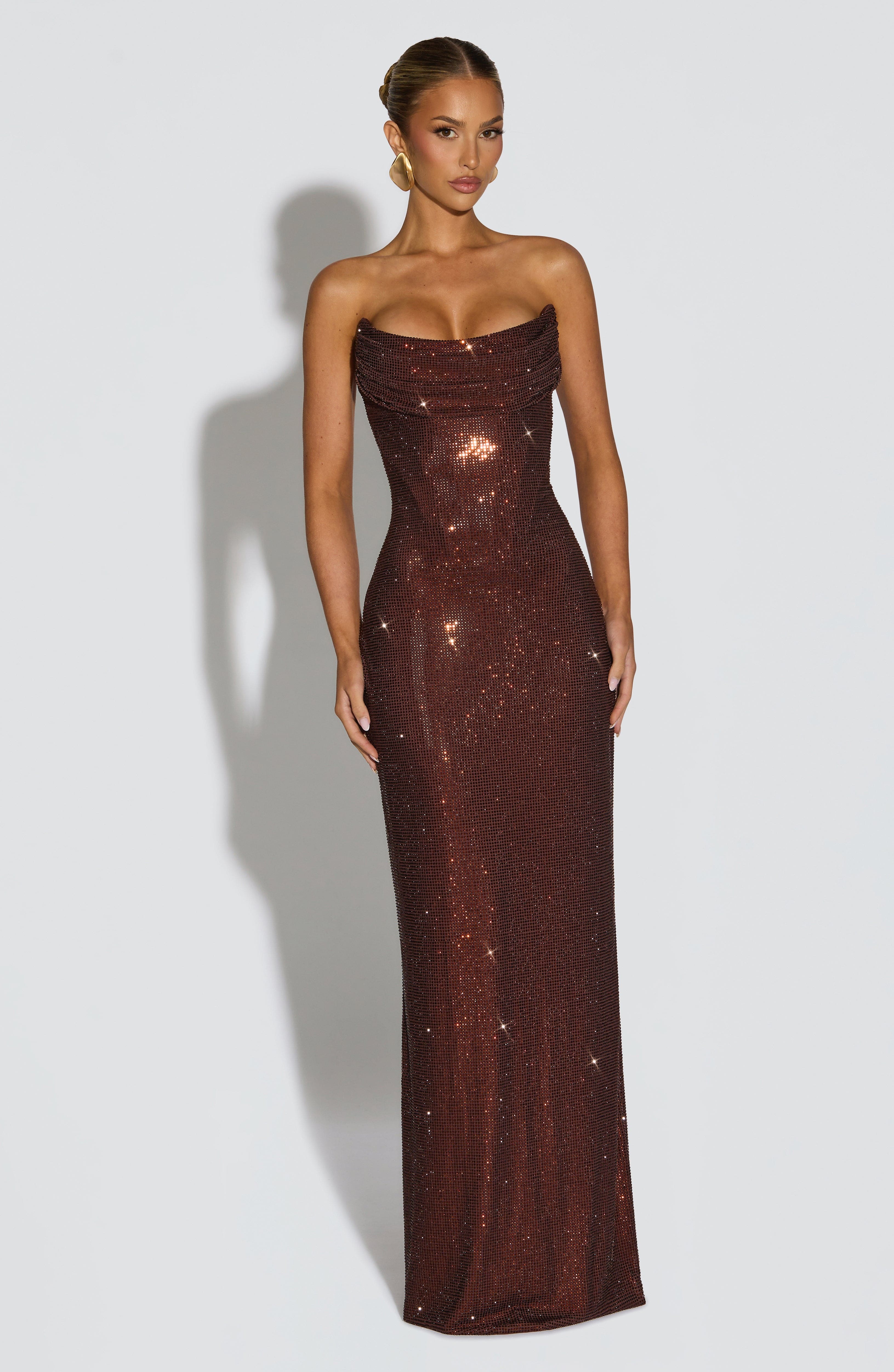 Mirabella Maxi Dress - Plum Brown - Image 10