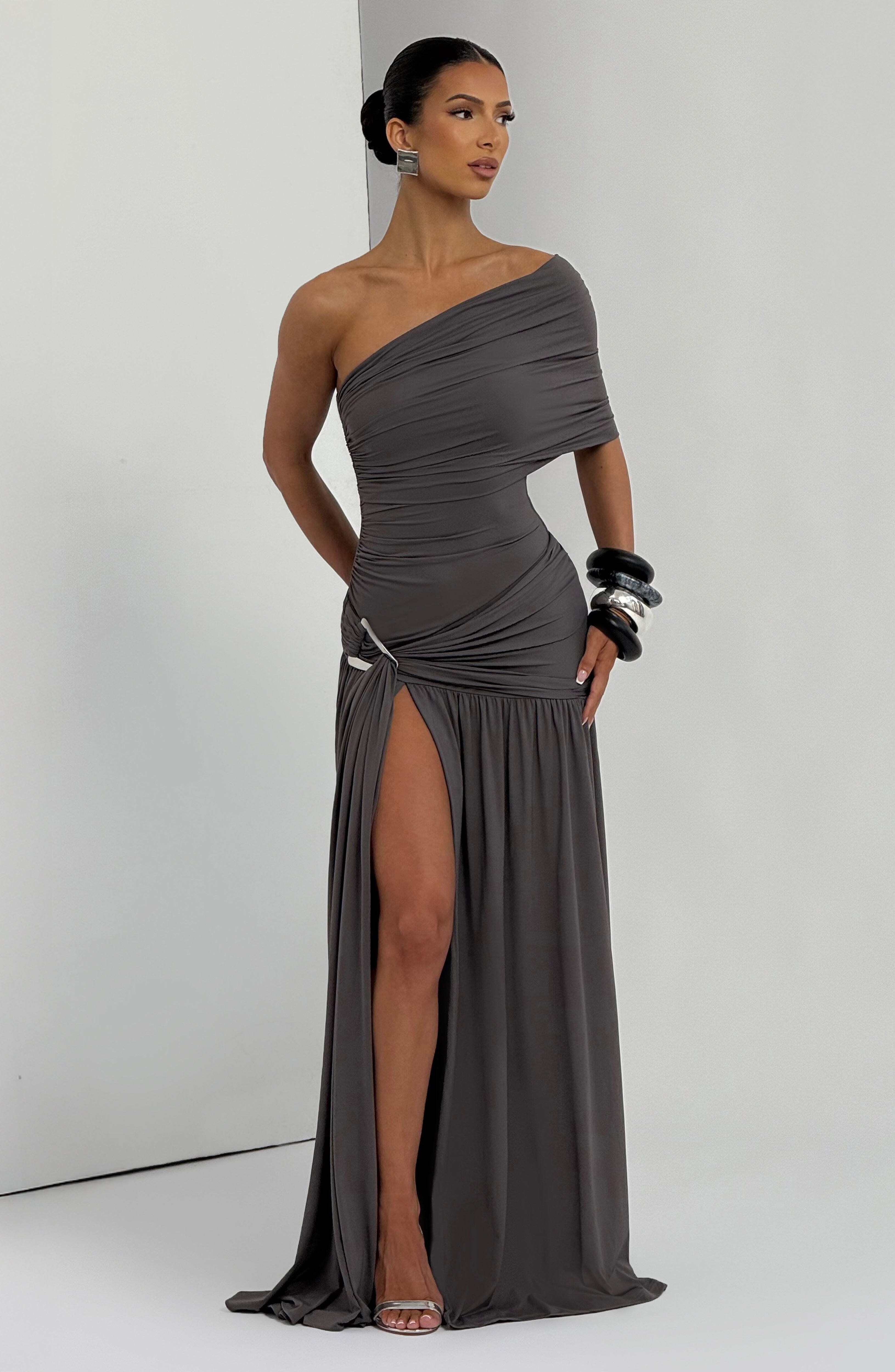 Monica Maxi Dress - Charcoal - Image 6