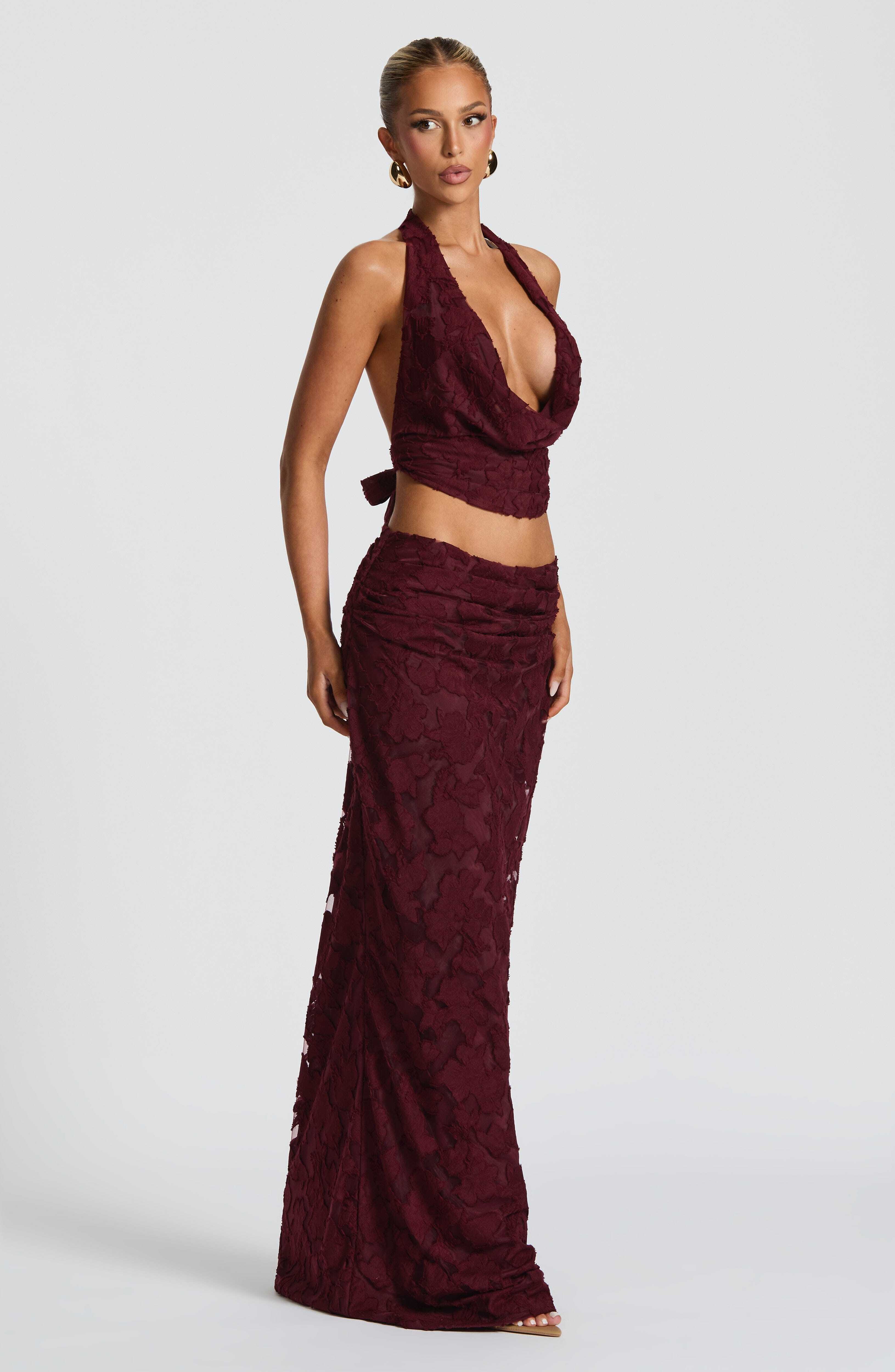 Myra Maxi Skirt - Cherry Lacquer - Image 3