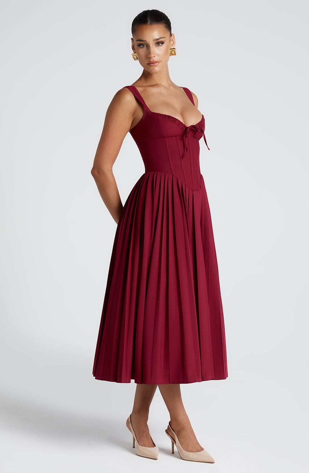 Natassia Midi Dress - Berry - Image 4