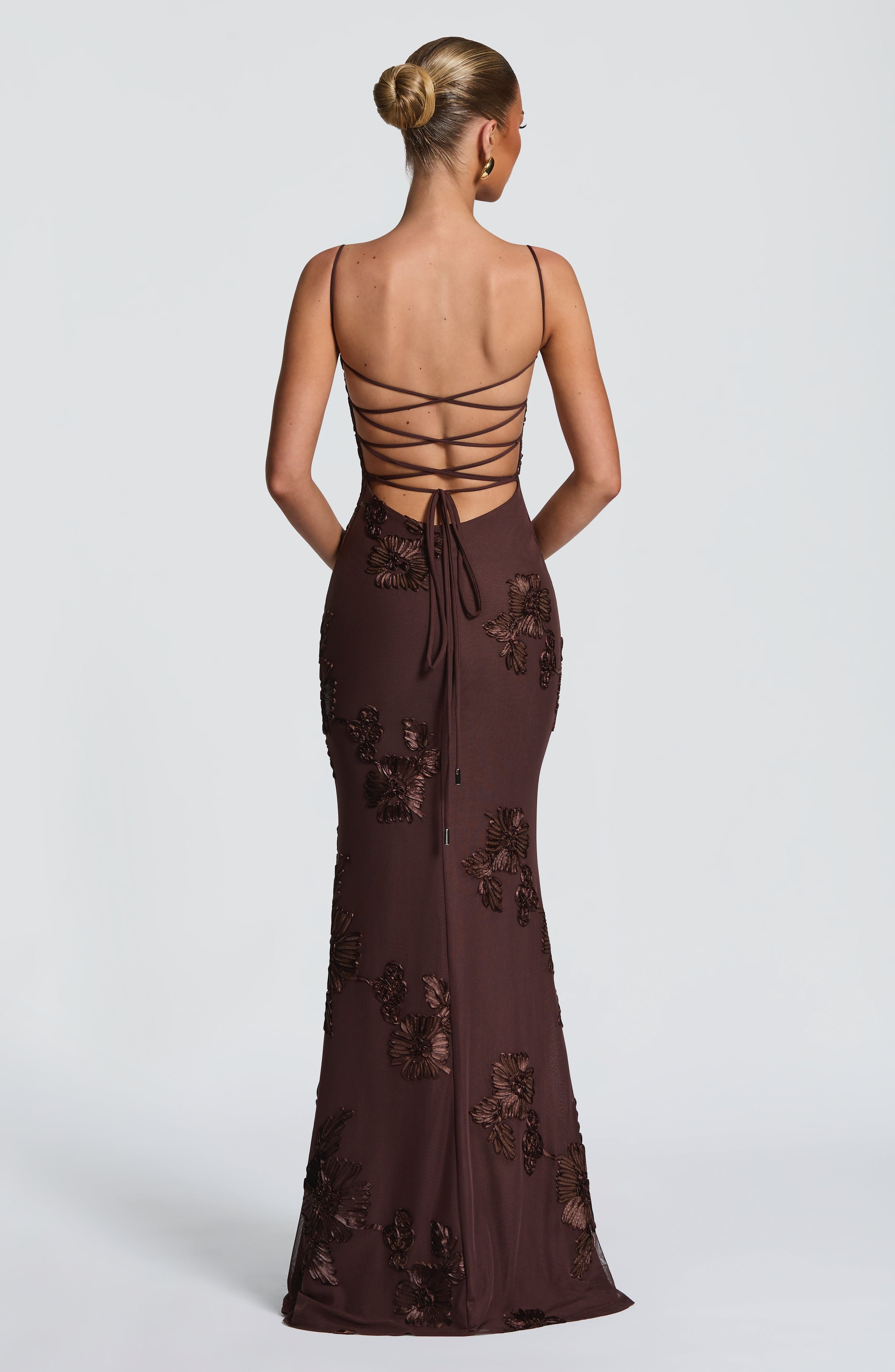 Nefertiti Maxi Dress - Plum Brown - Image 2