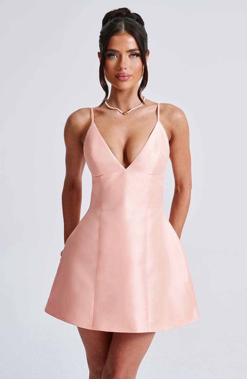 Nicole Mini Dress - Peach - Image 7