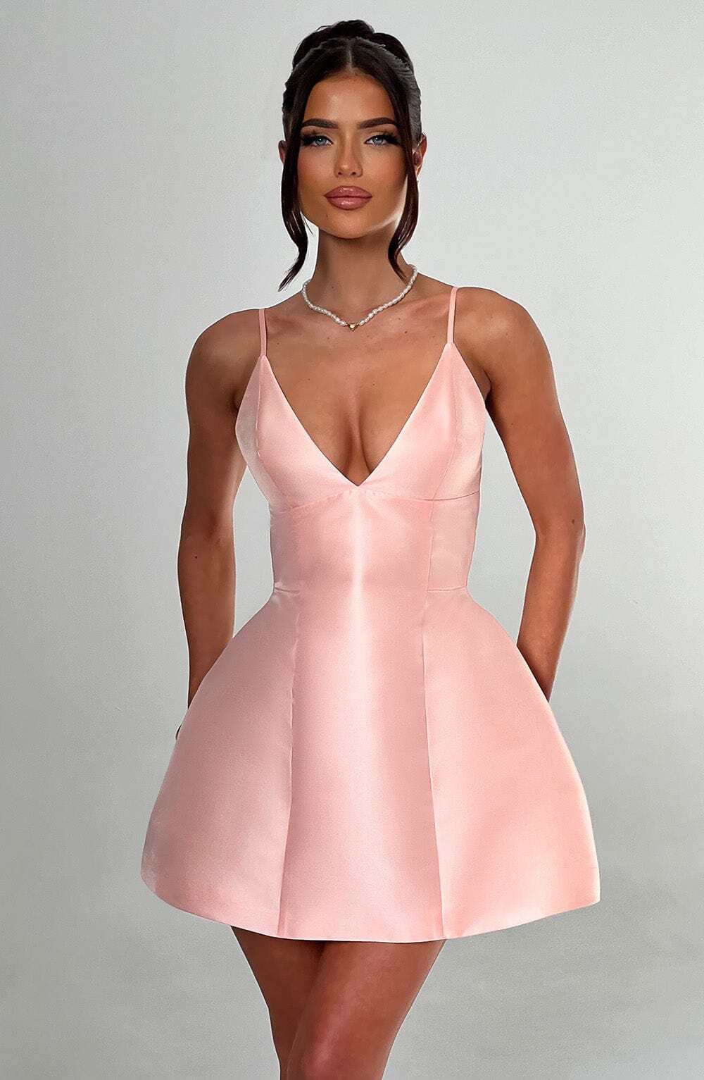 Nicole Mini Dress - Peach - Image 2