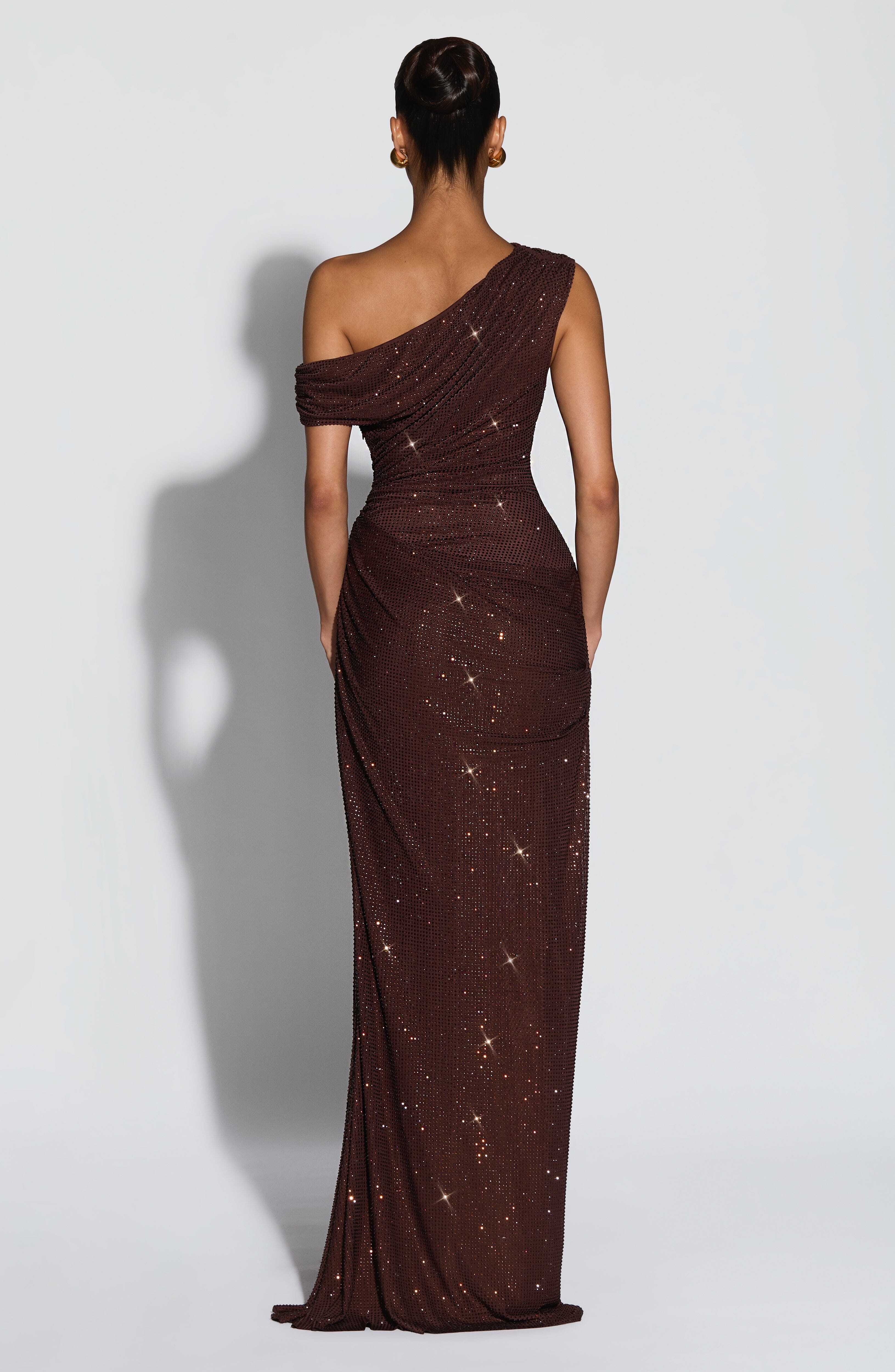 Ottilie Maxi Dress - Plum Brown - Image 3