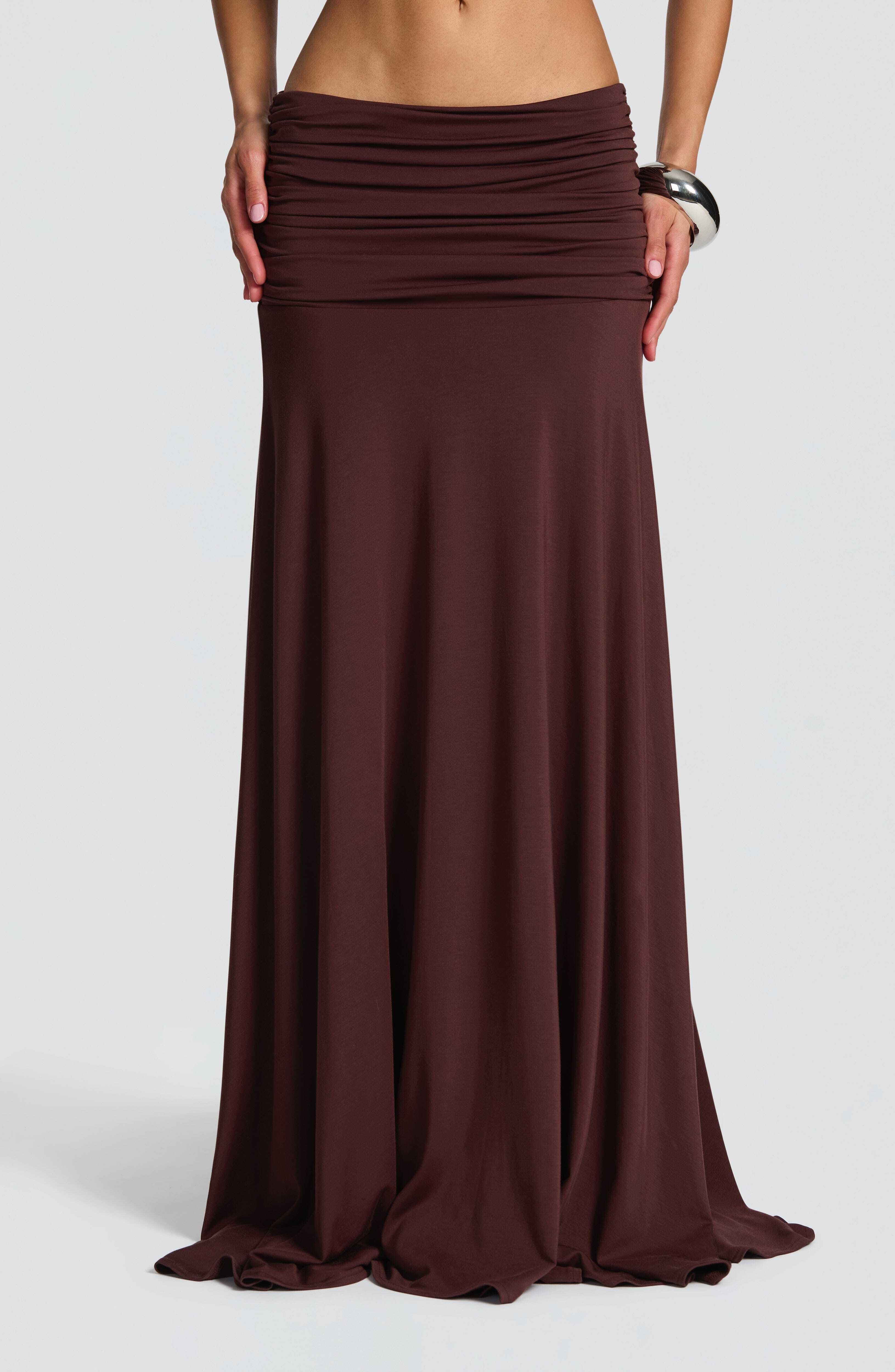 Paige Maxi Skirt - Plum Brown - Image 2