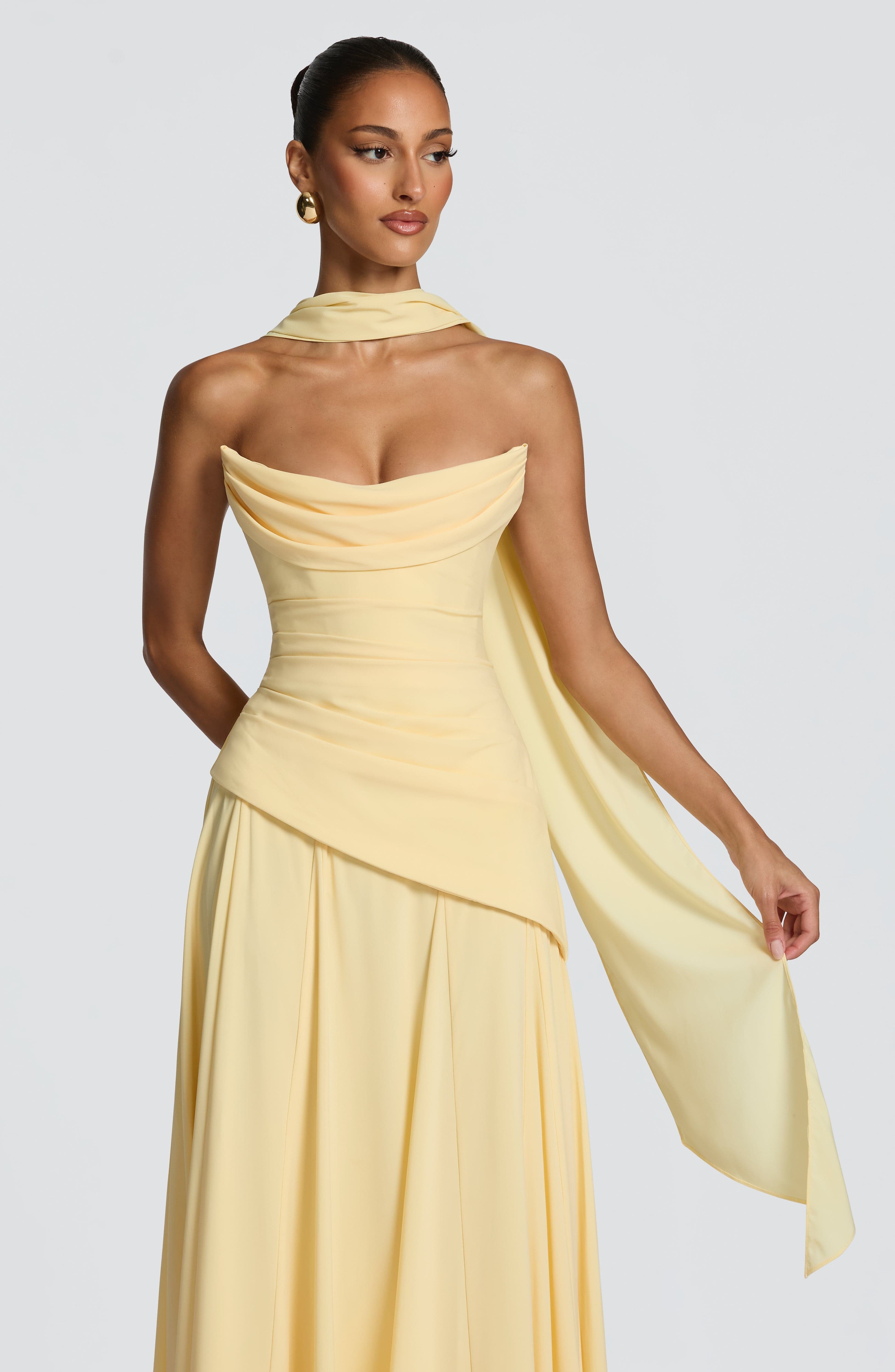 Patricia Maxi Dress - Lemon - Image 9