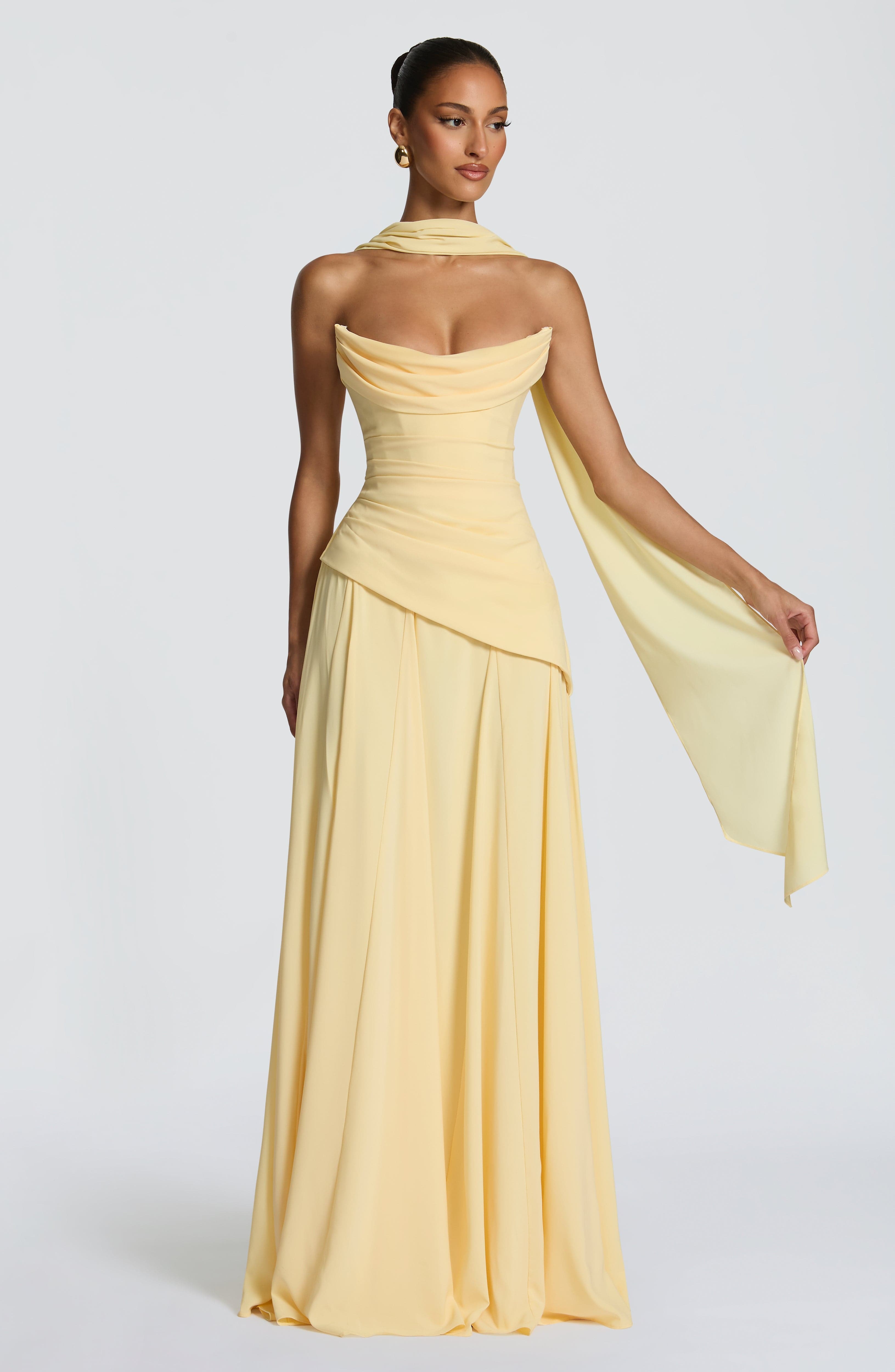 Patricia Maxi Dress - Lemon - Image 5