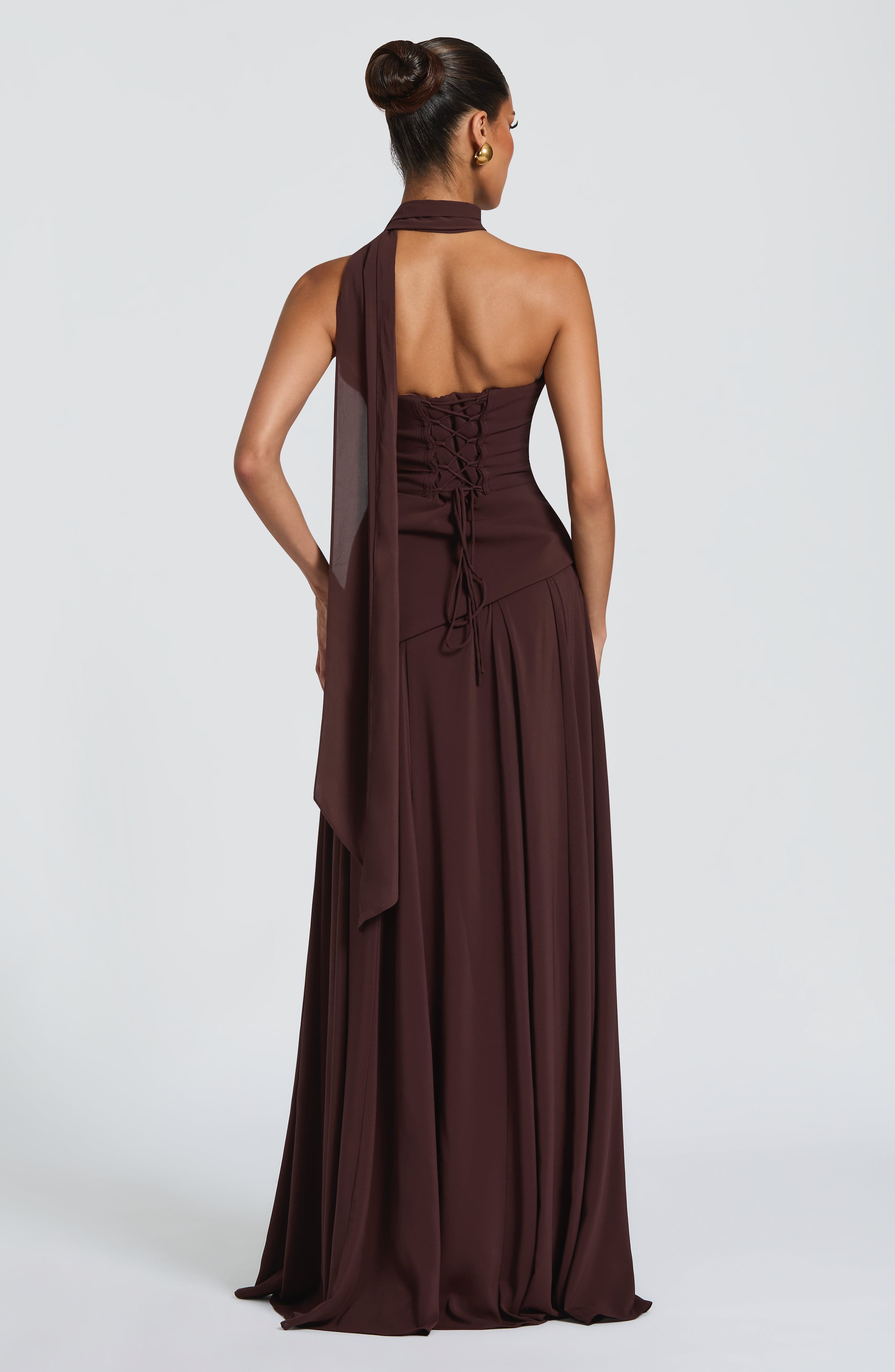 Patricia Maxi Dress - Plum Brown - Image 3
