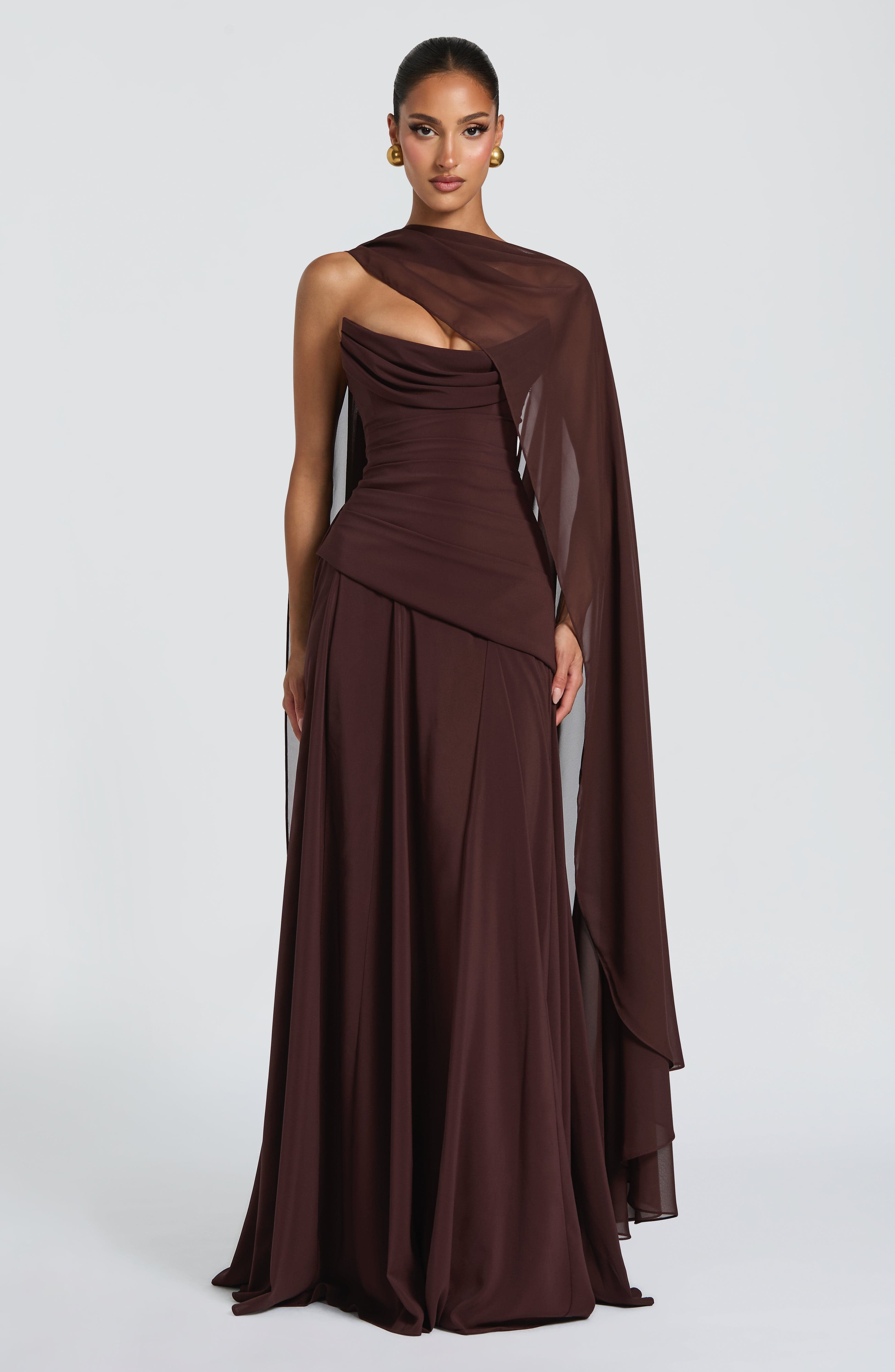Patricia Maxi Dress - Plum Brown - Image 6