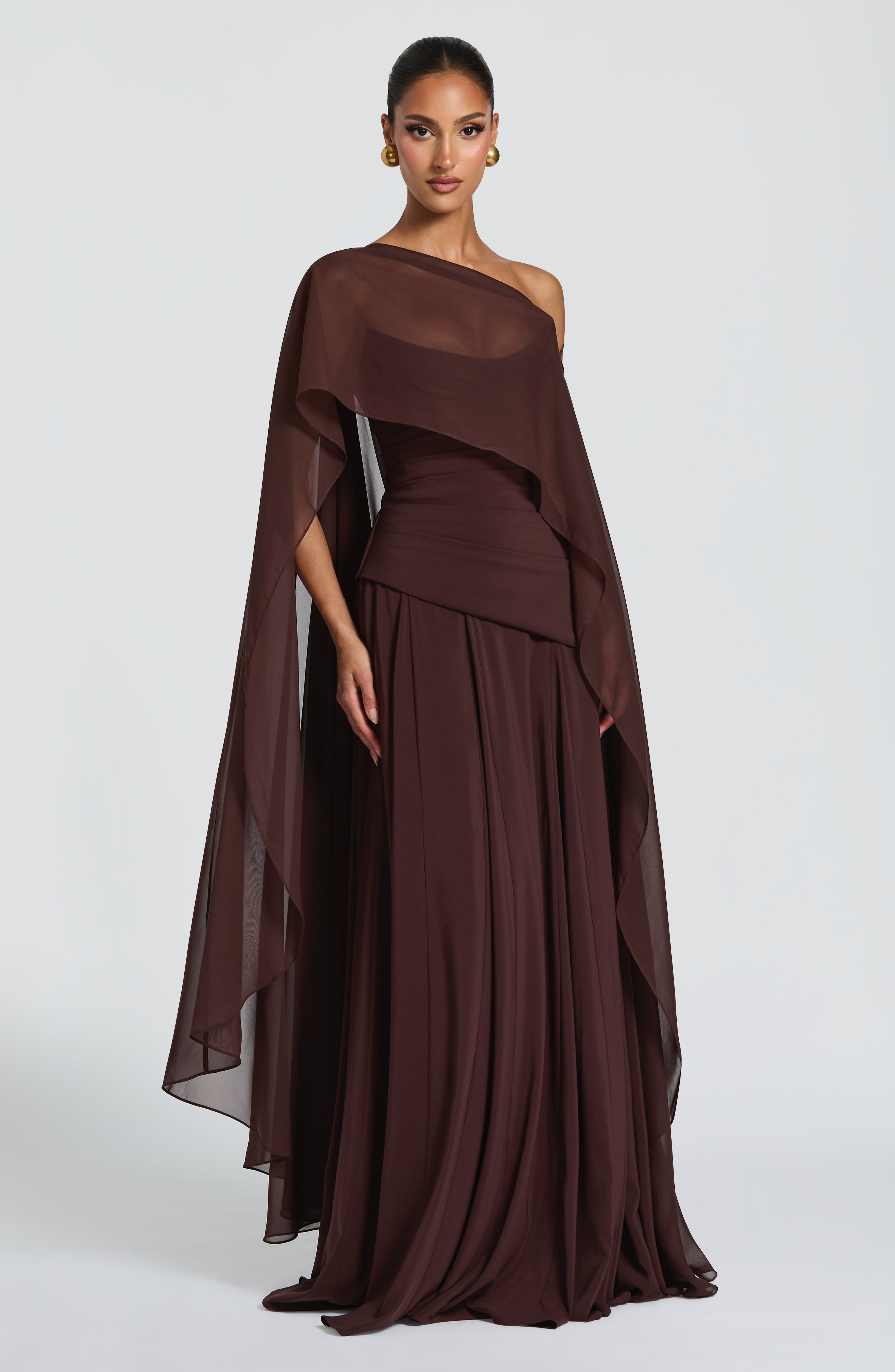 Patricia Maxi Dress - Plum Brown - Image 5