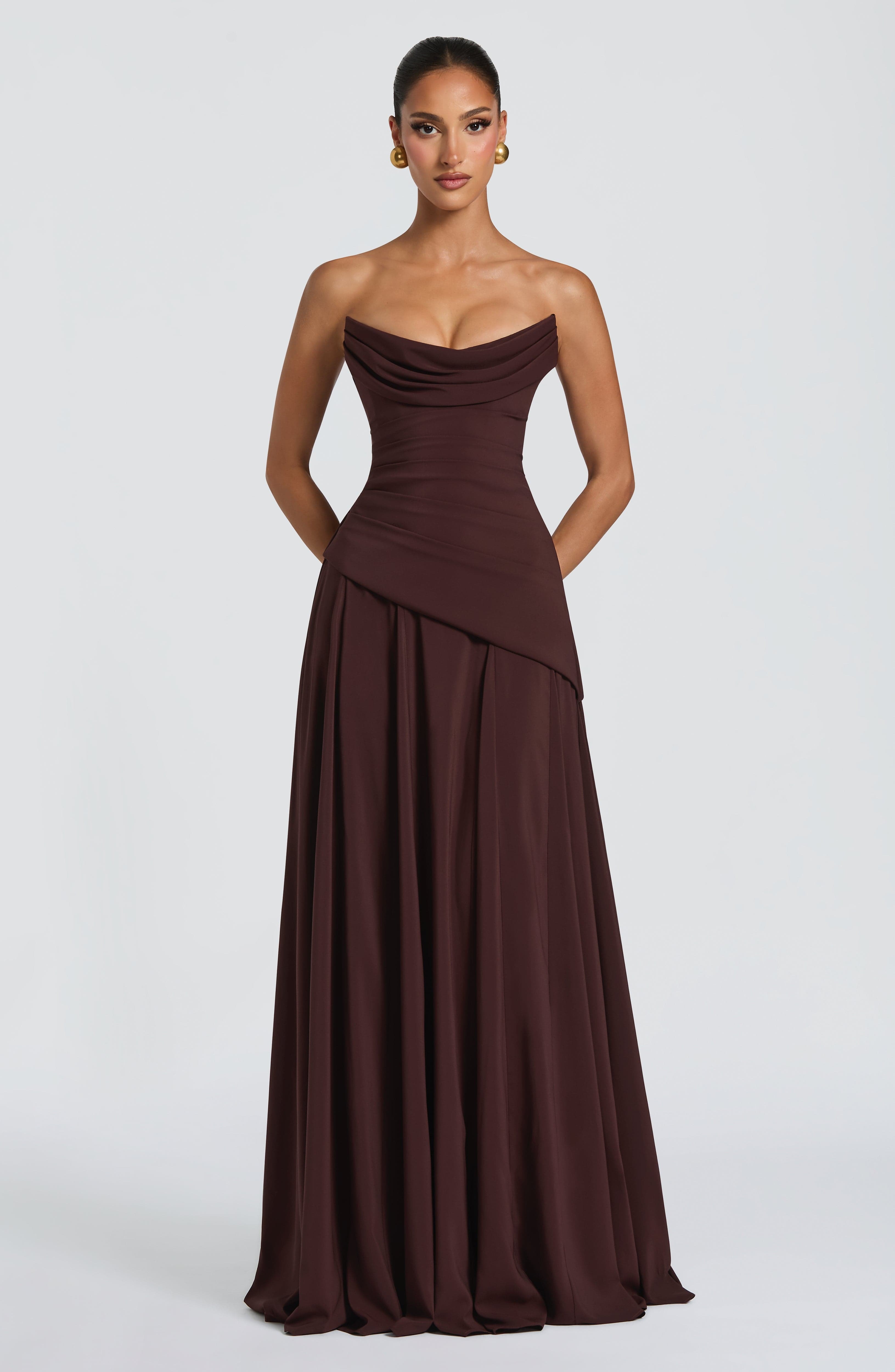 Patricia Maxi Dress - Plum Brown - Image 2