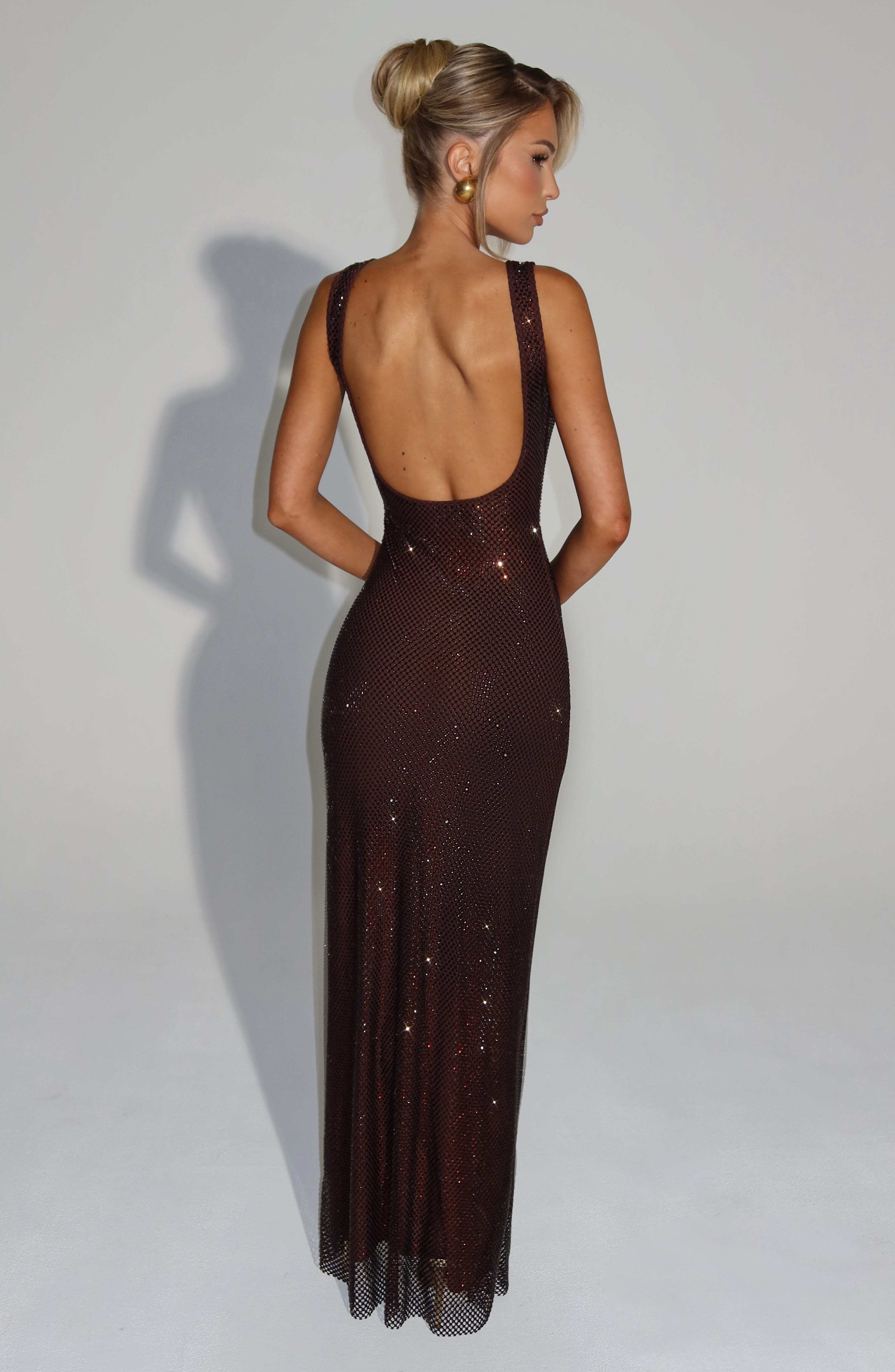 Petra Maxi Dress - Plum Brown - Image 2