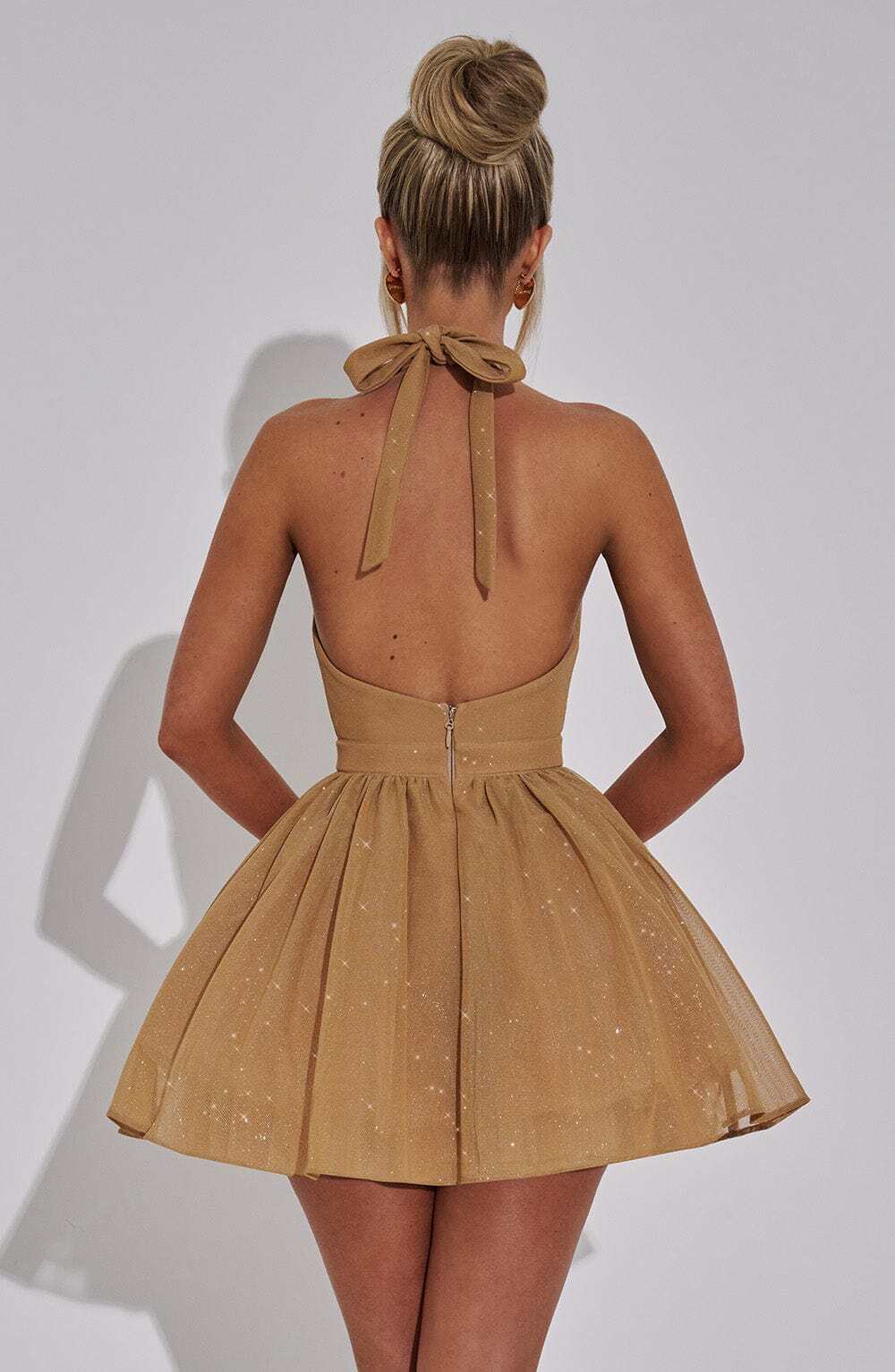 Pippa Mini Dress - Gold Sparkle - Image 6