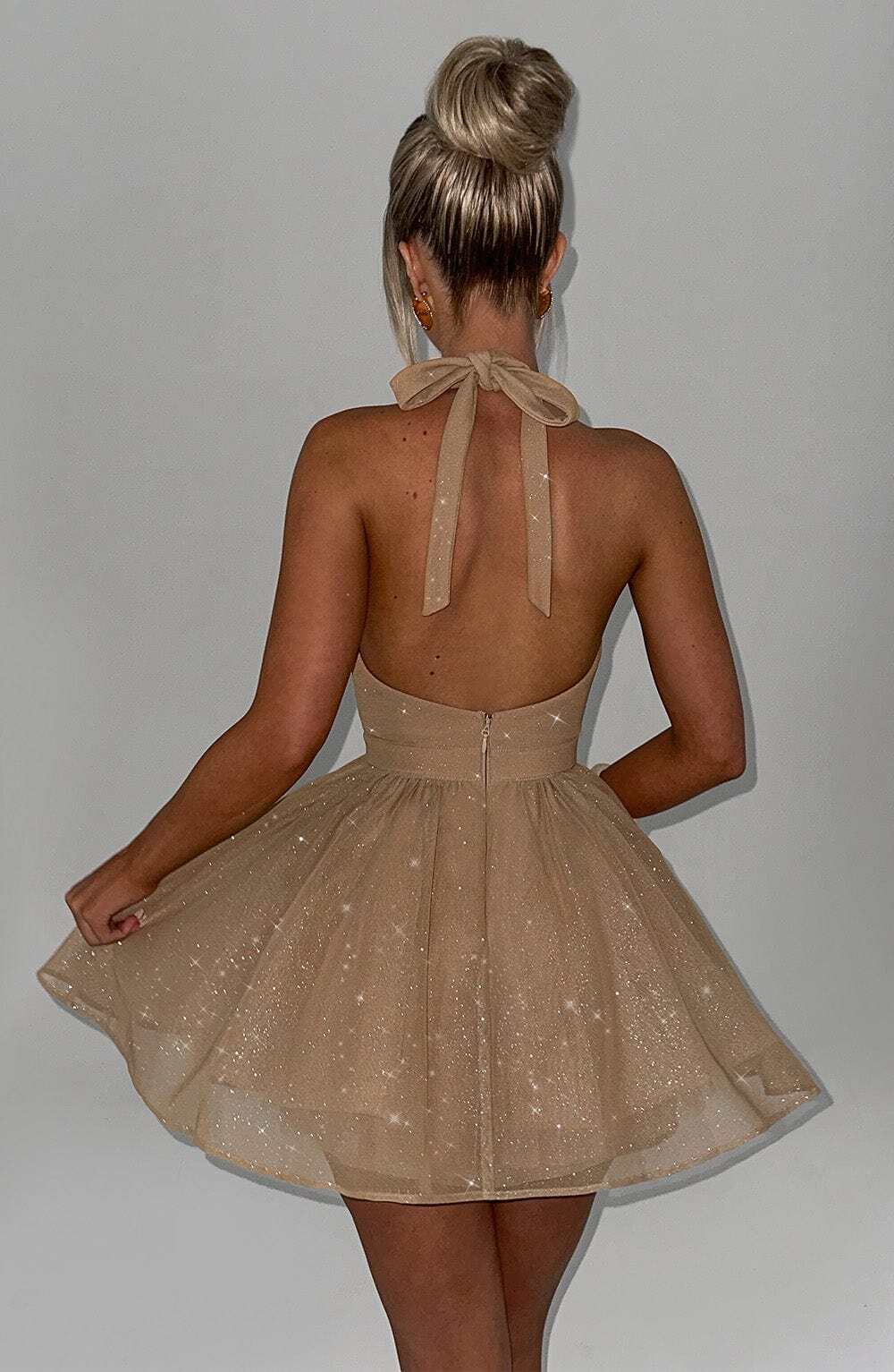 Pippa Mini Dress - Gold Sparkle - Image 2