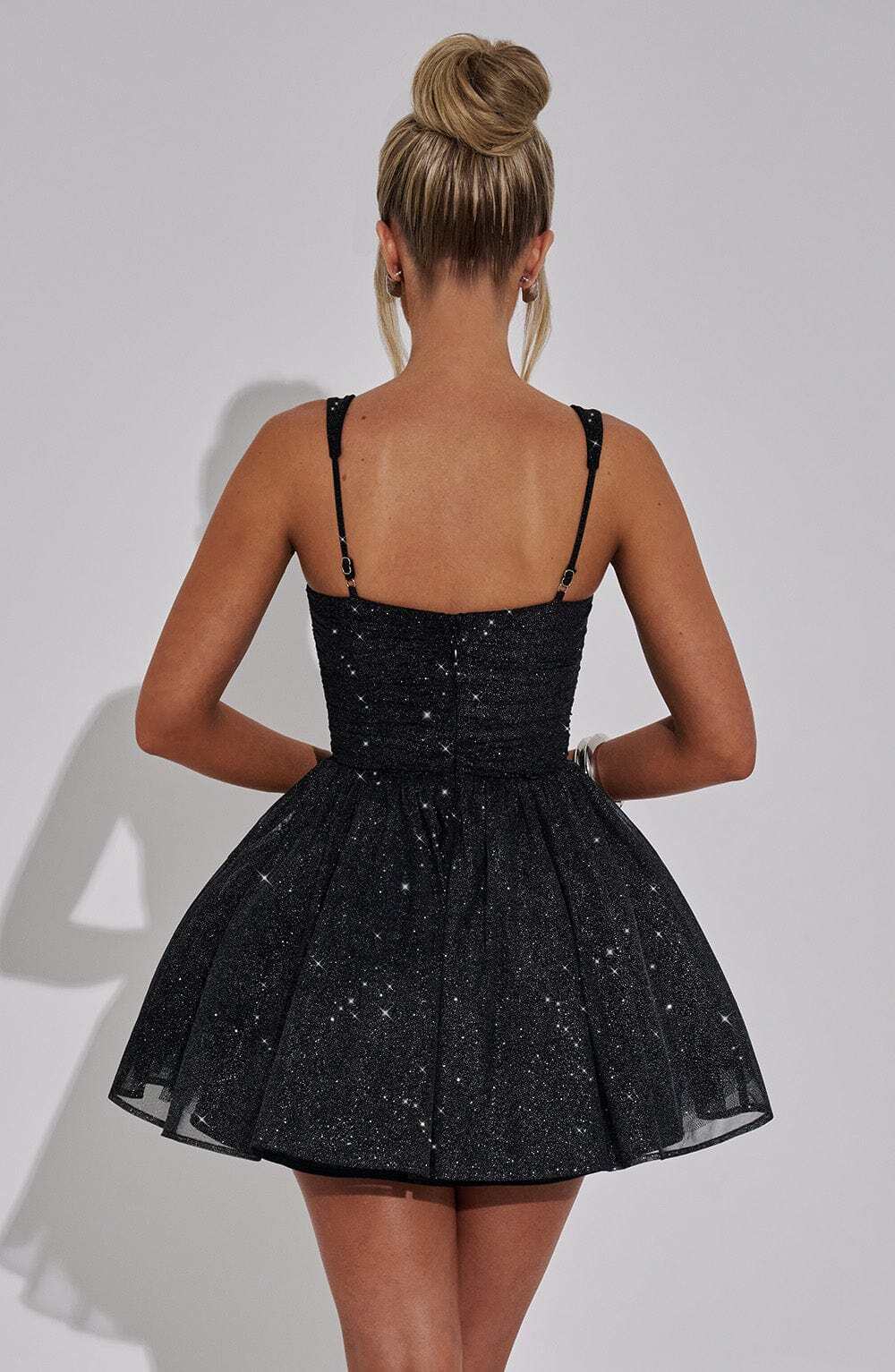 Polly Mini Dress - Black Sparkle - Image 6