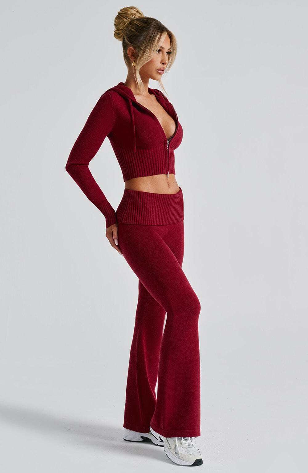 Portia Knit Hoodie - Red - Image 4