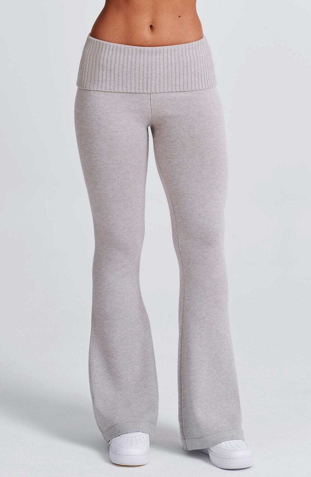 Portia Knit Pants - Light Grey Marl - Image 4