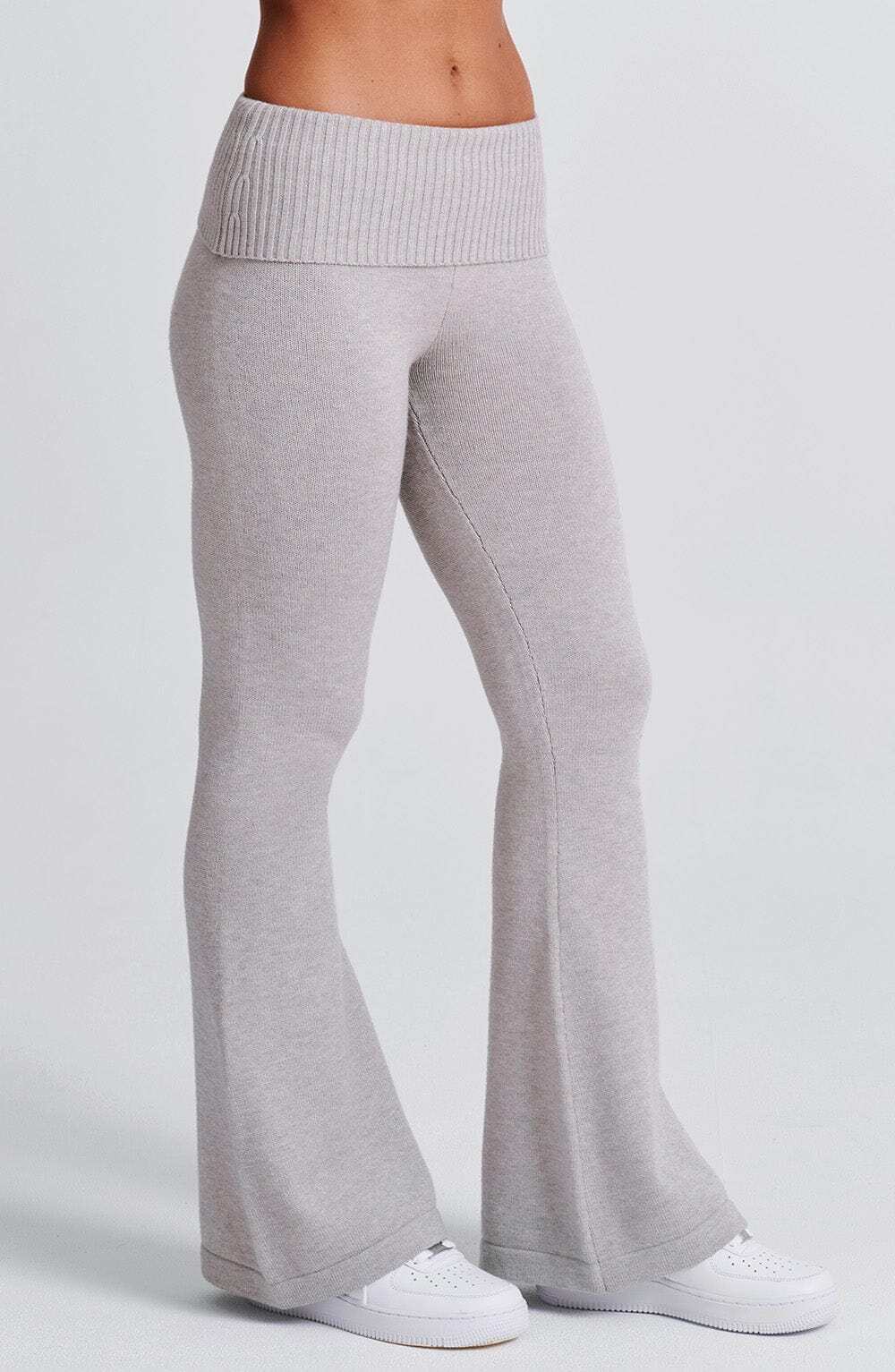 Portia Knit Pants - Light Grey Marl - Image 6