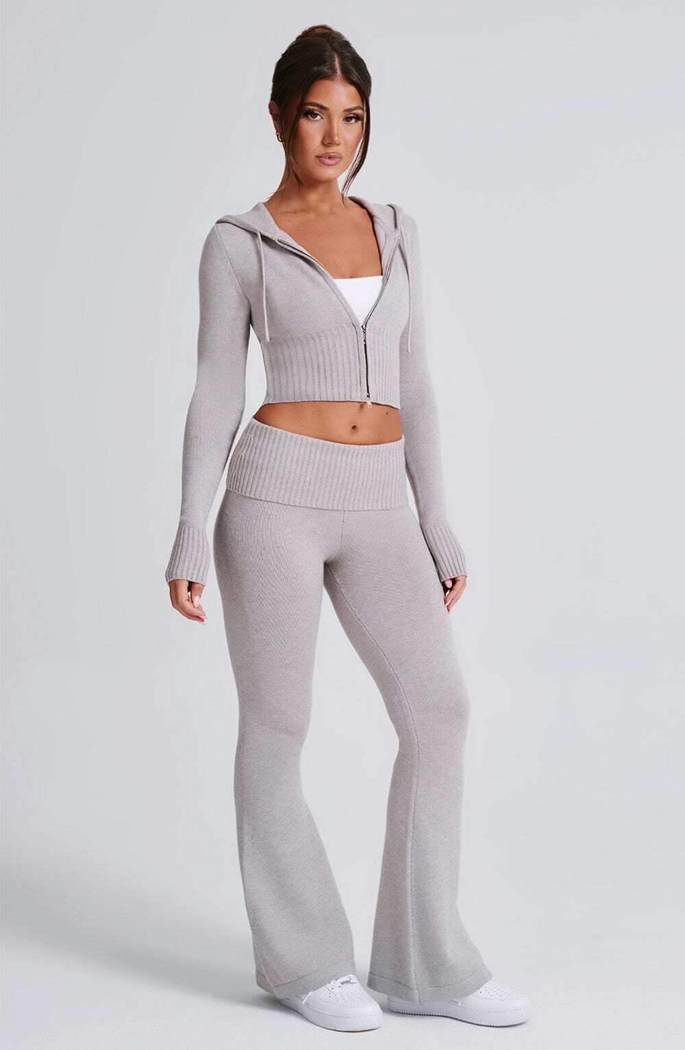 Portia Knit Pants - Light Grey Marl - Image 13