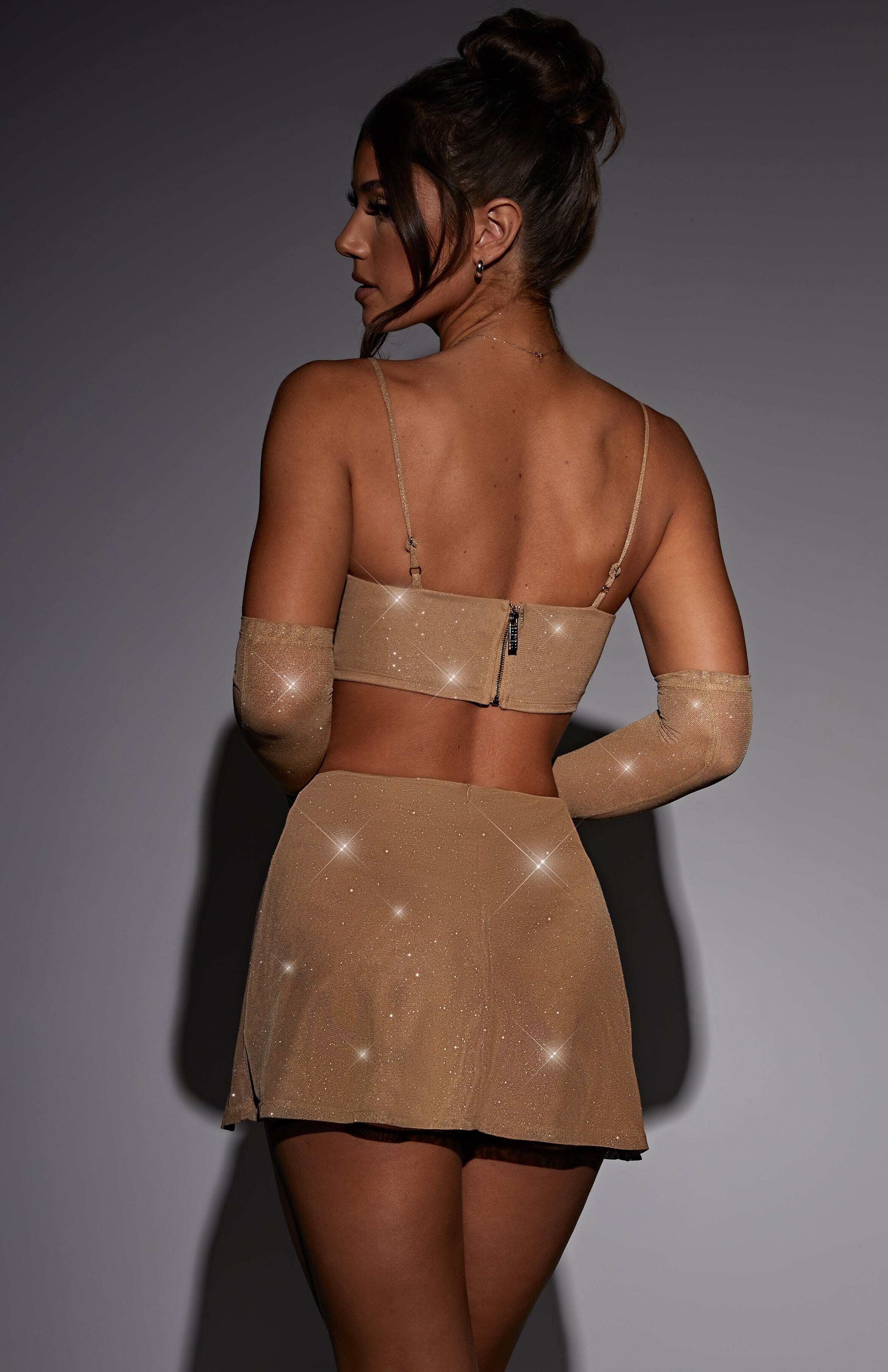 Posie Mini Skirt - Gold Sparkle - Image 2