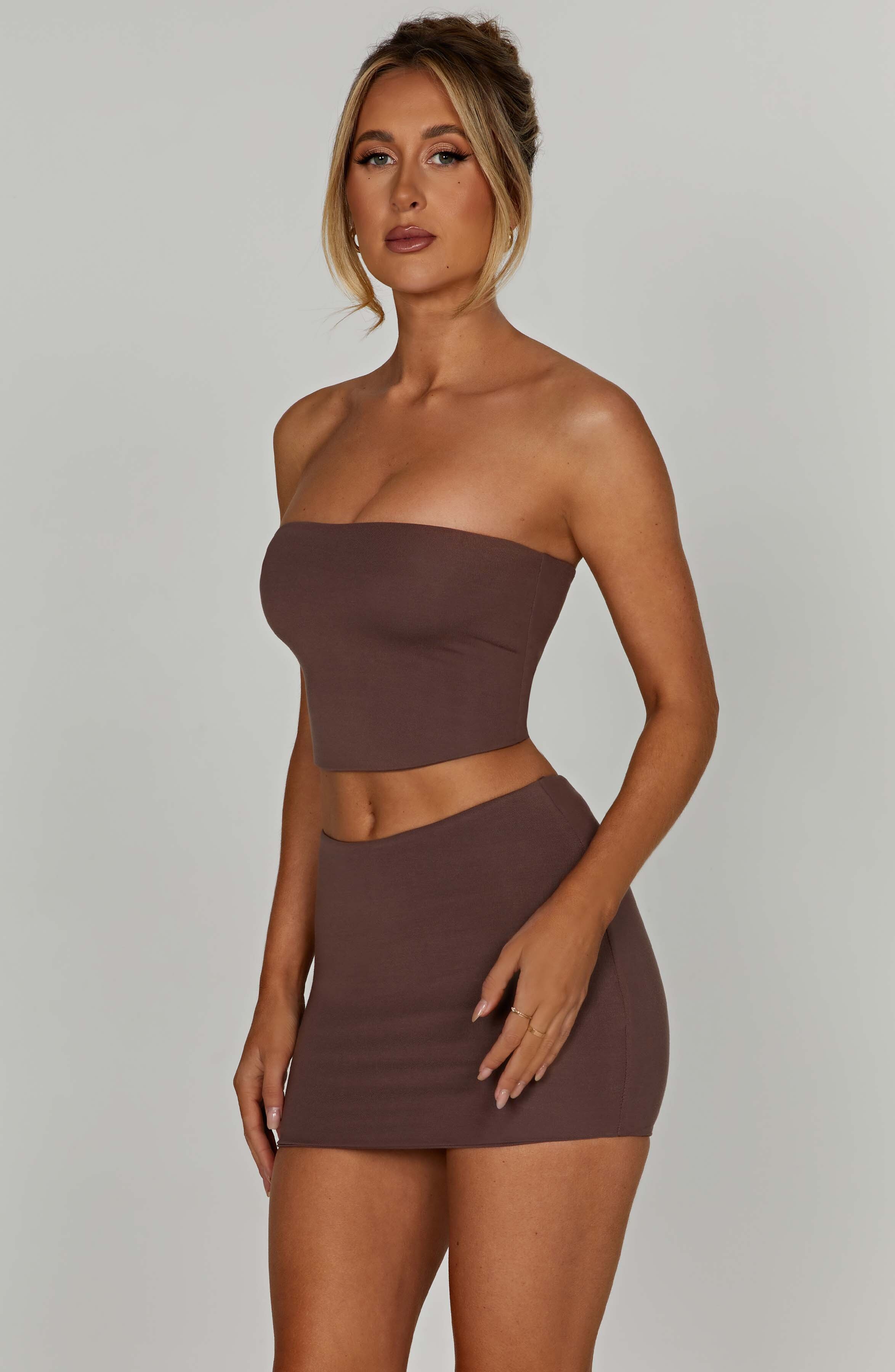 Rein Mini Skirt - Chocolate - Image 2