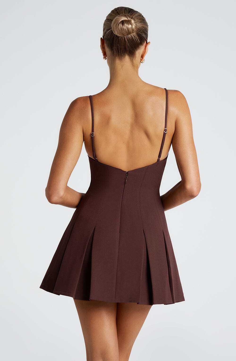 Rory Mini Dress - Plum Brown - Image 5