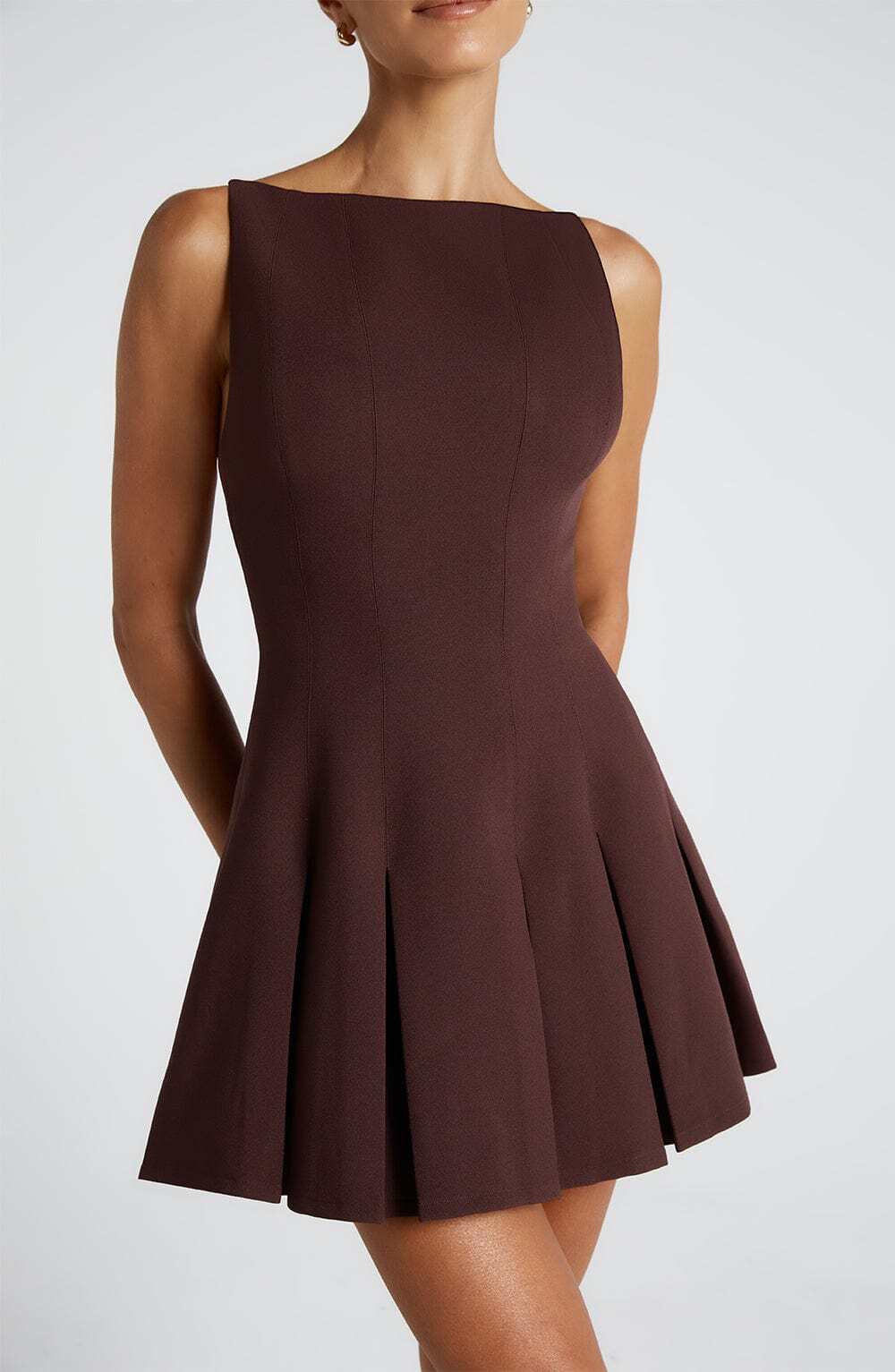 Rory Mini Dress - Plum Brown - Image 10