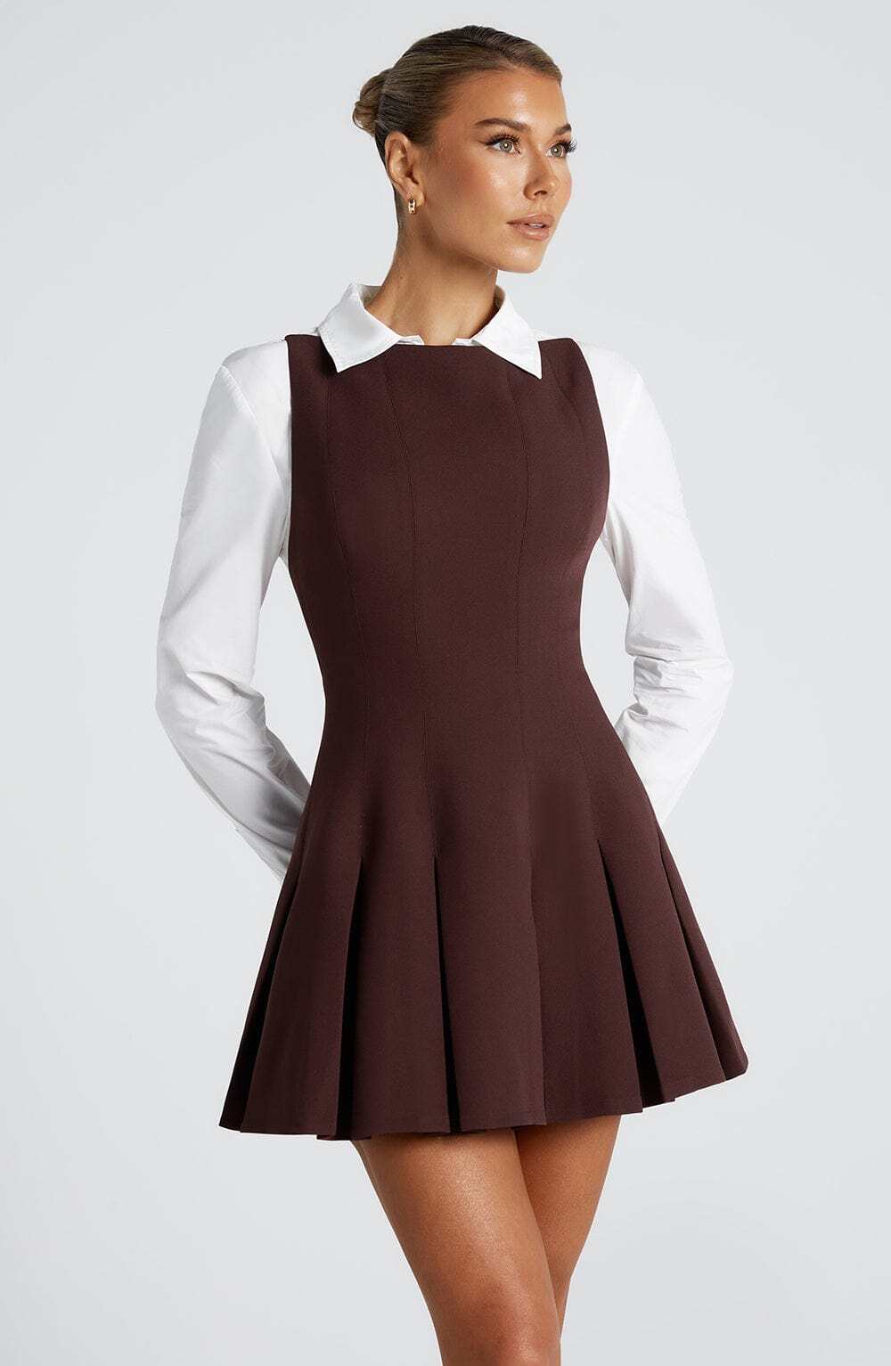 Rory Mini Dress - Plum Brown - Image 6