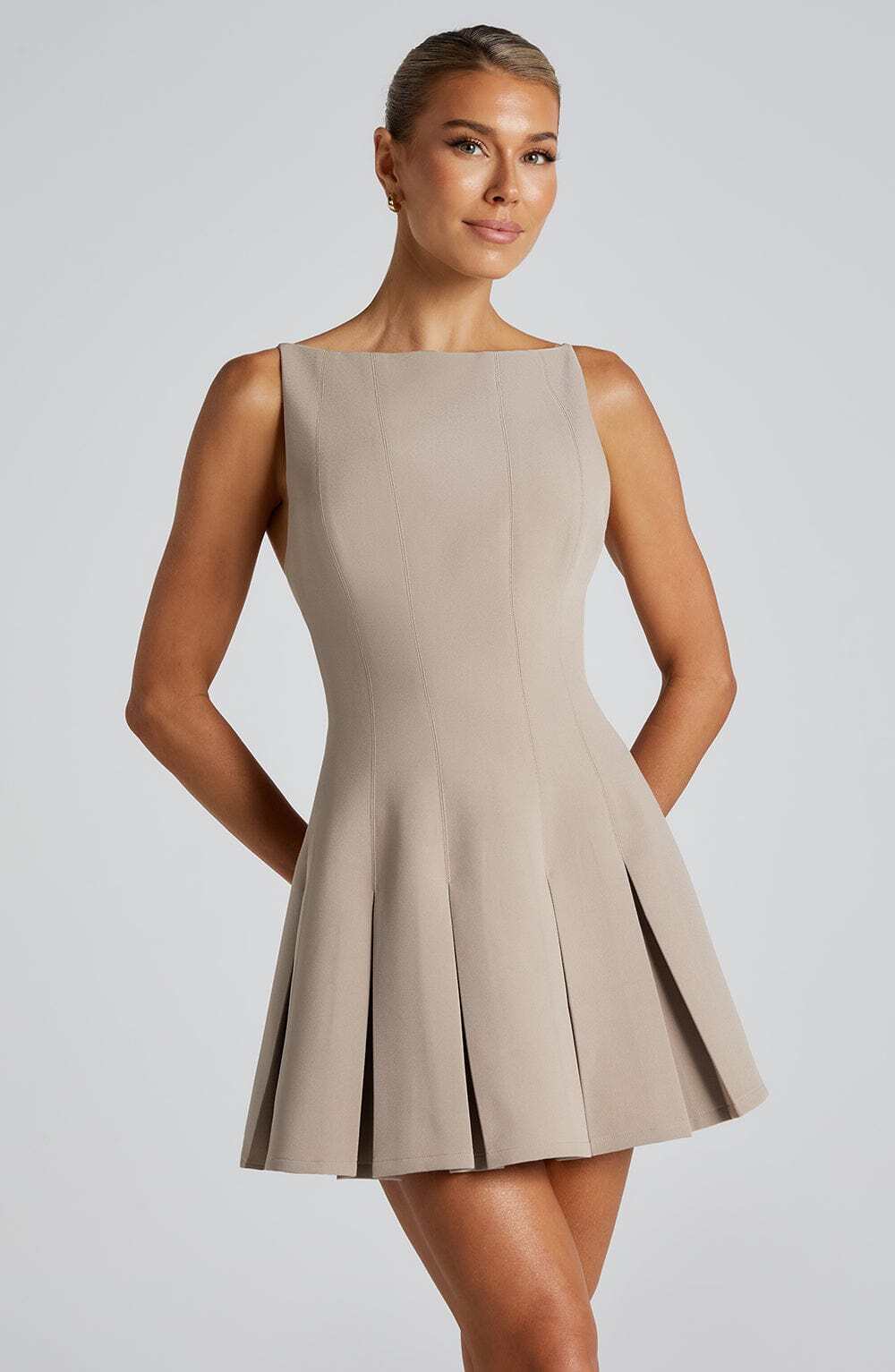 Rory Mini Dress - Taupe